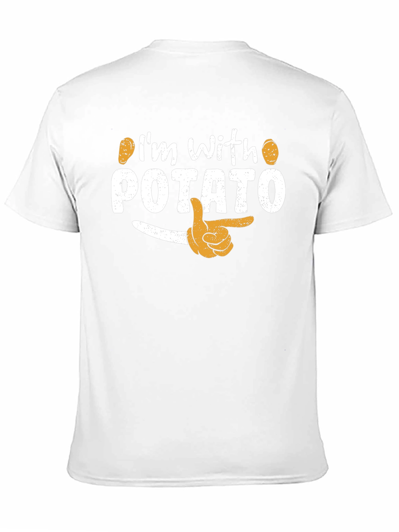 Black I'm with Potato Funny Graphic T-Shirt view 11