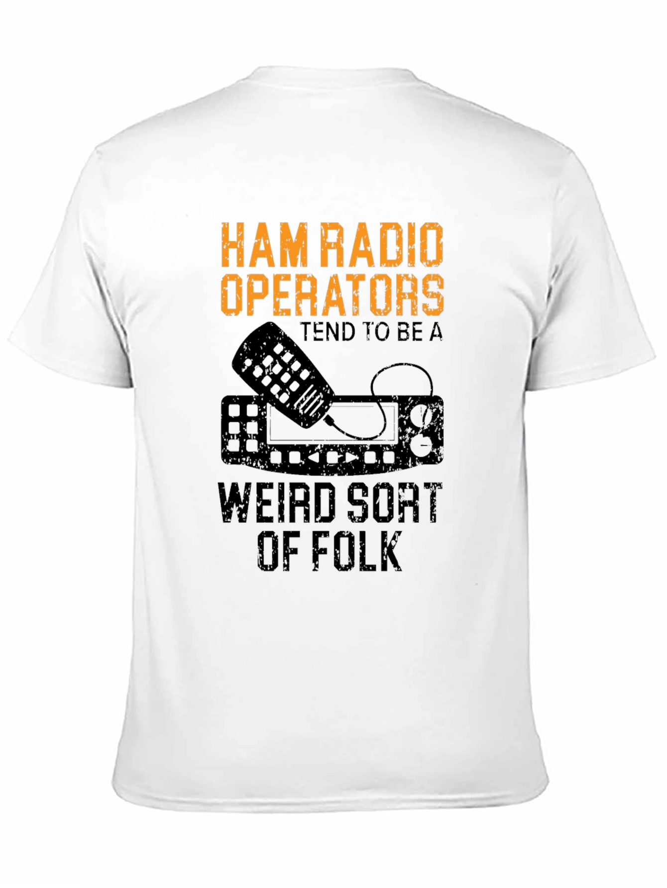 Black Ham Radio Operator Weird Folk Black T-Shirt view 11