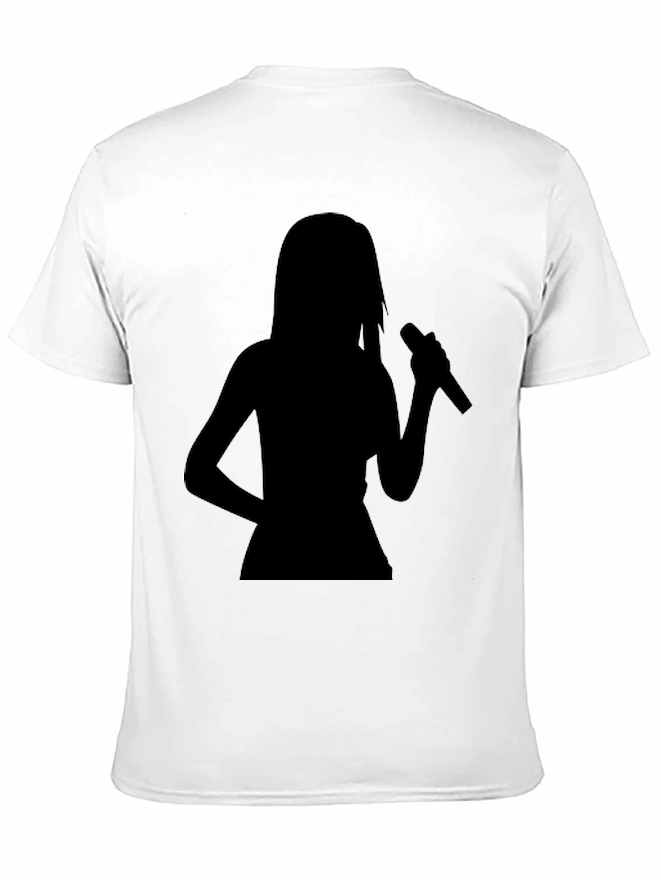 Black Silhouette Singer Graphic Tee - Black Cotton T-Shirt view 11