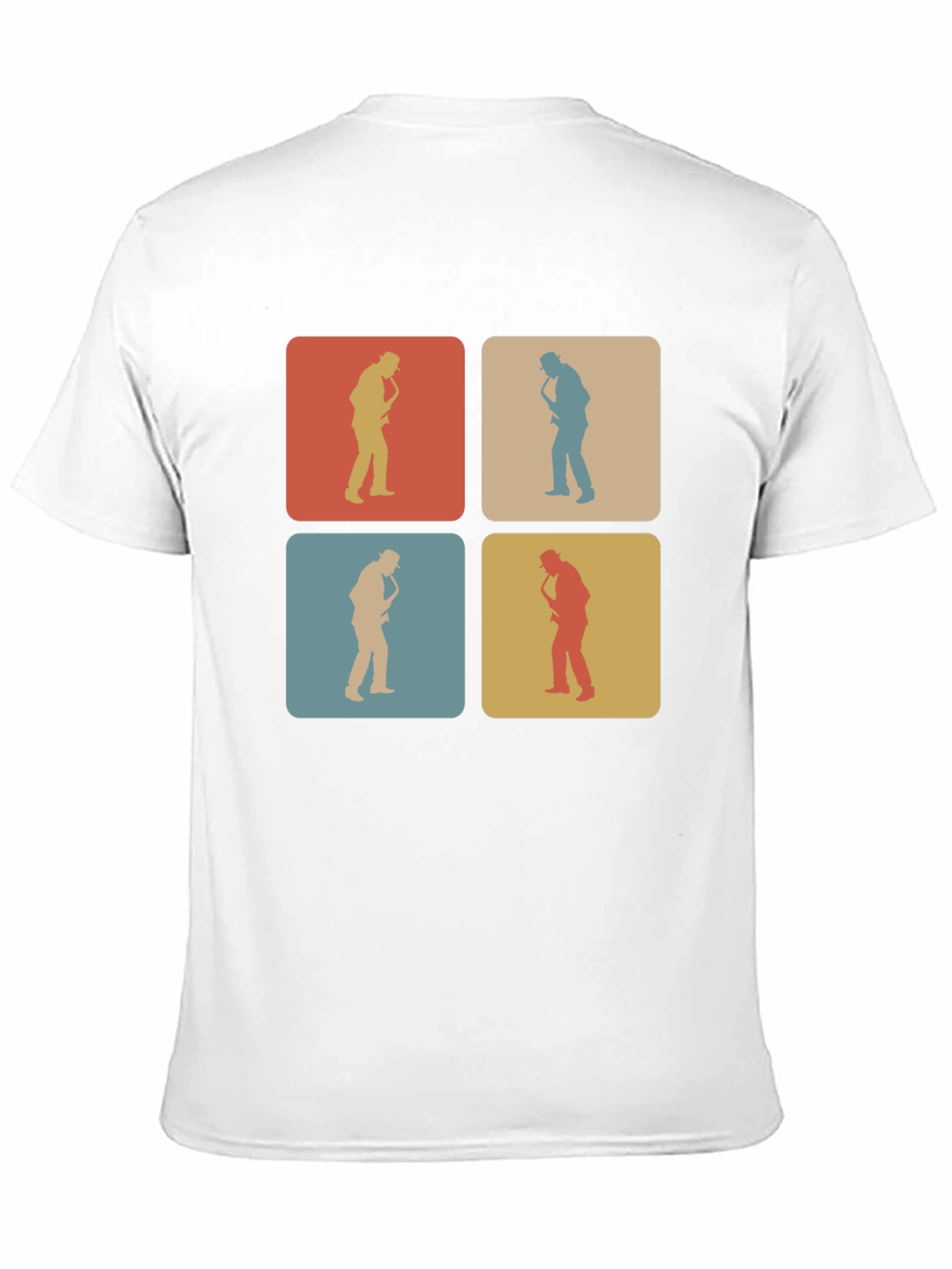 Black Retro Saxophone Player T-Shirt view 11