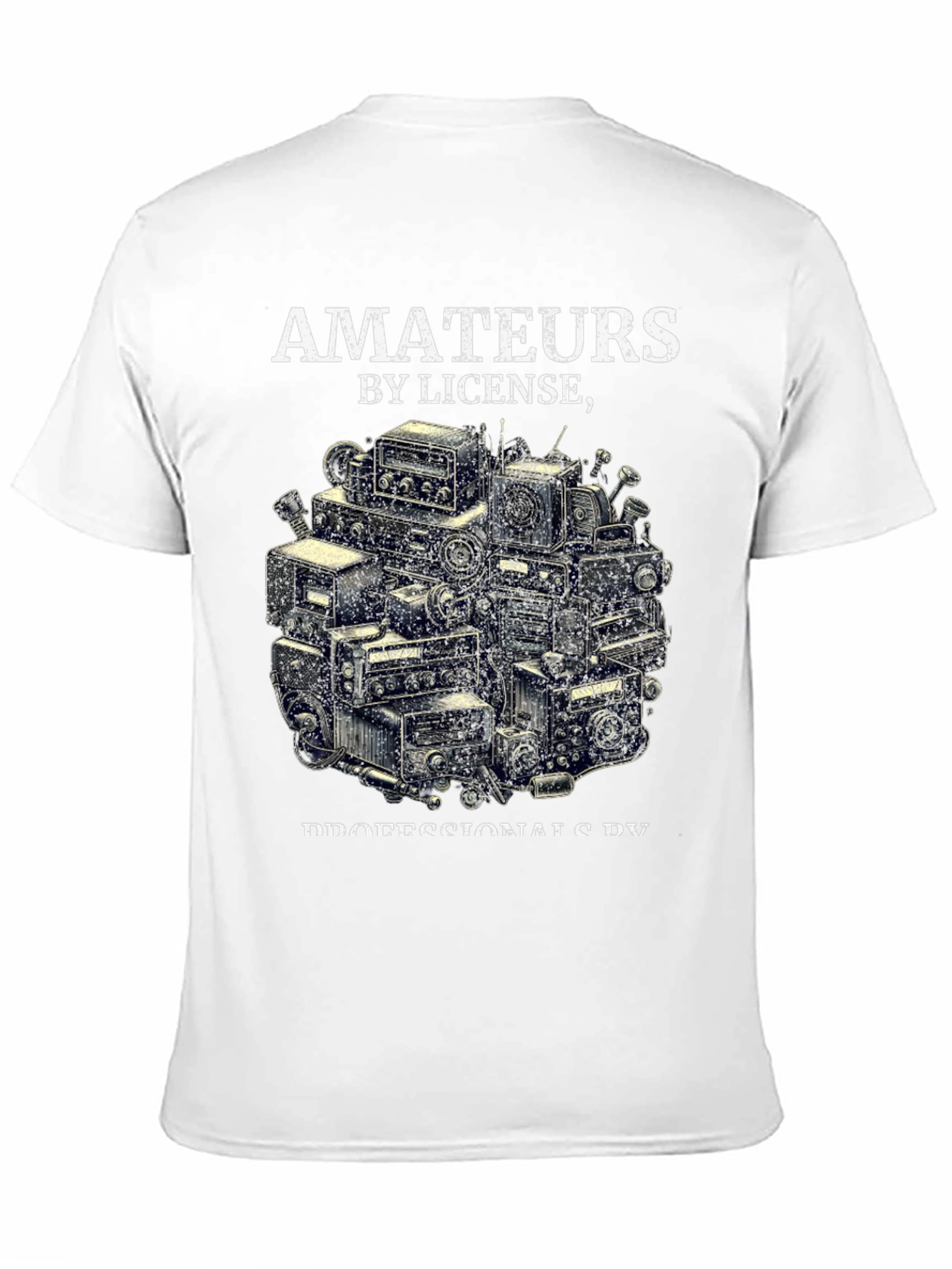 Black Amateurs by License T-Shirt - Ham Radio Operator Design view 11