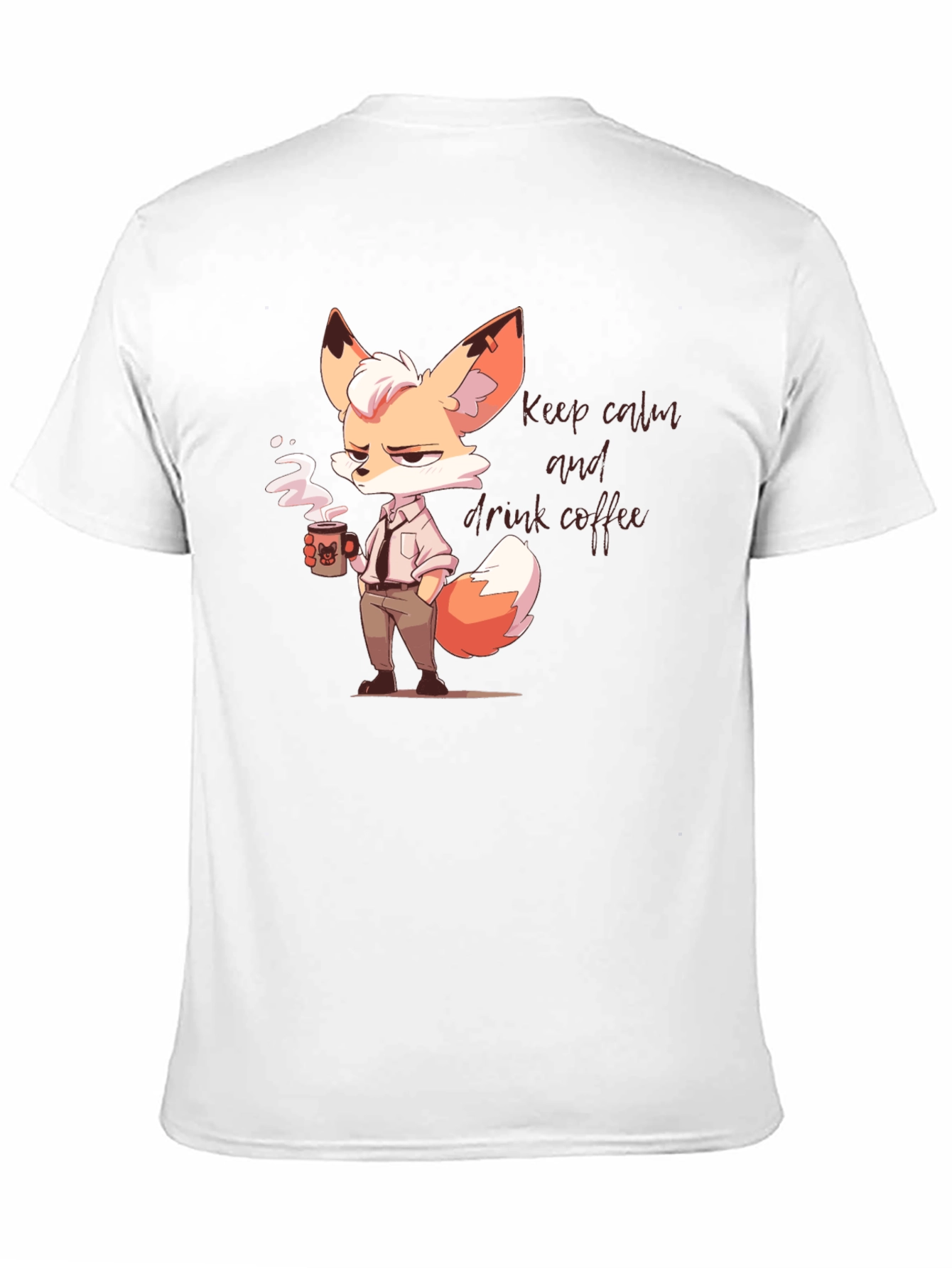 Black Cool Fox Coffee T-Shirt view 11