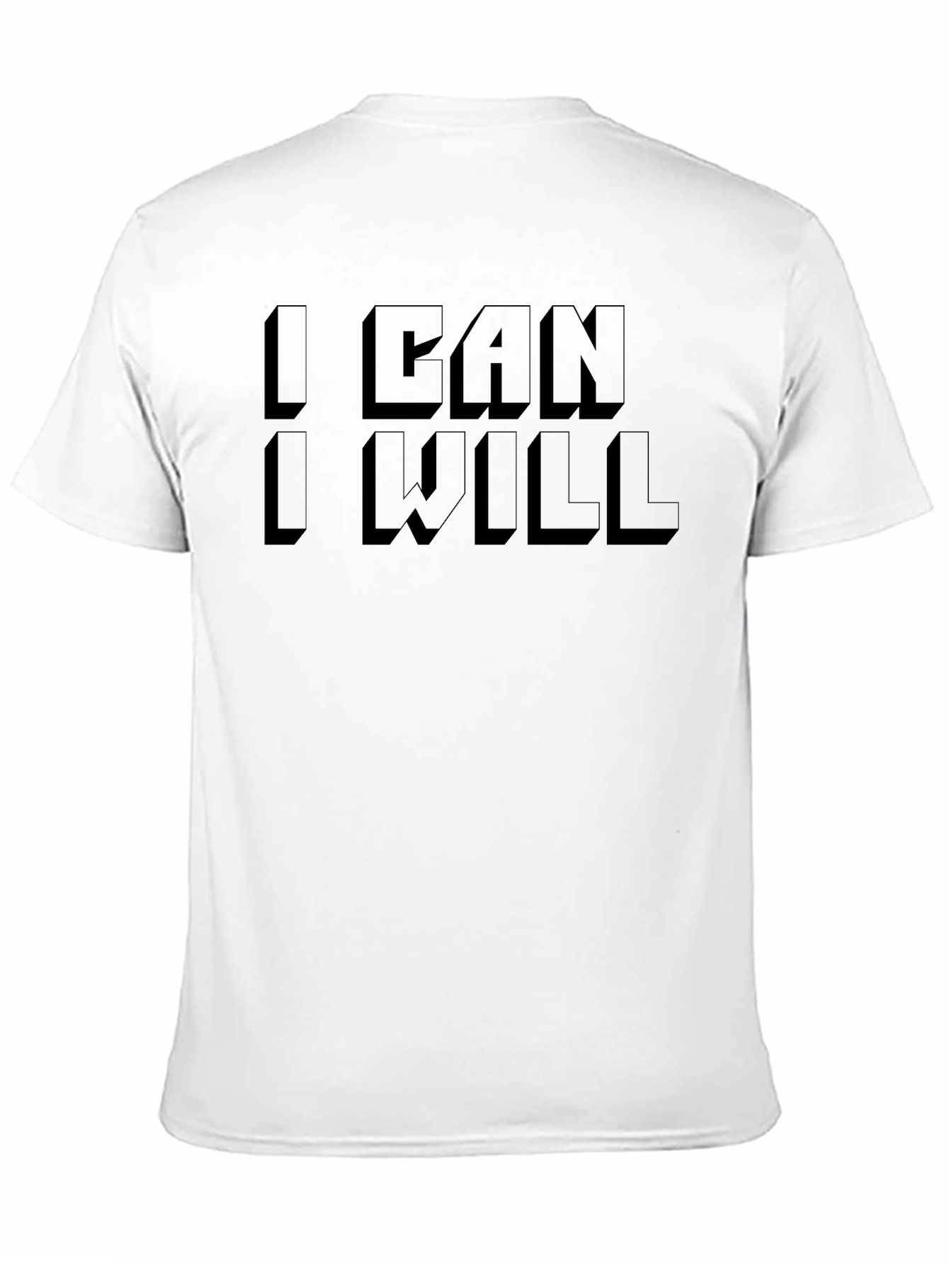Black I Can I Will T-Shirt Motivation Gym Workout Graphic Tee view 11