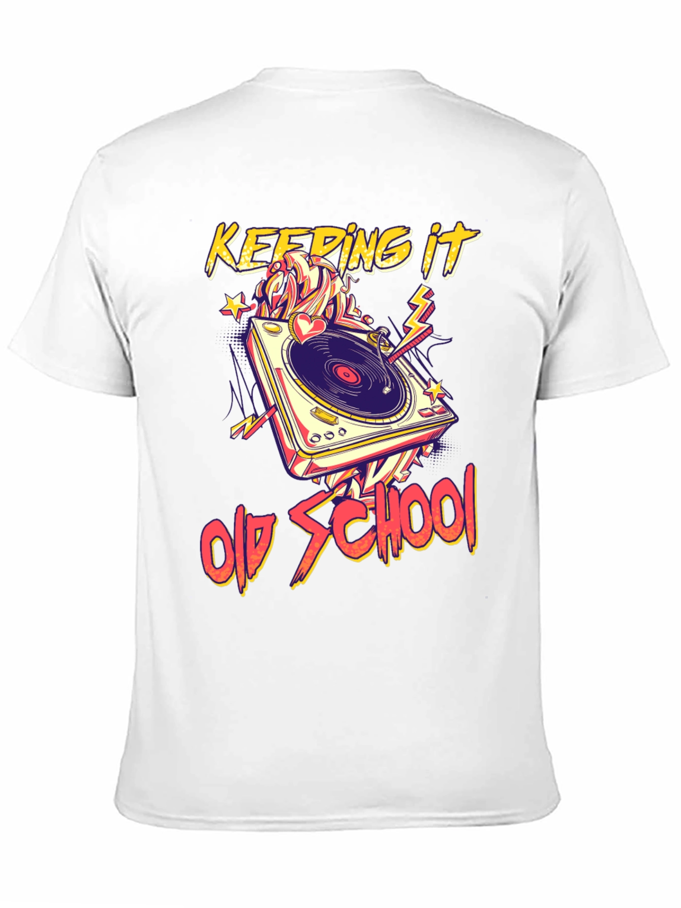 Black Keeping It Old School Turntable Graphic Tee view 11