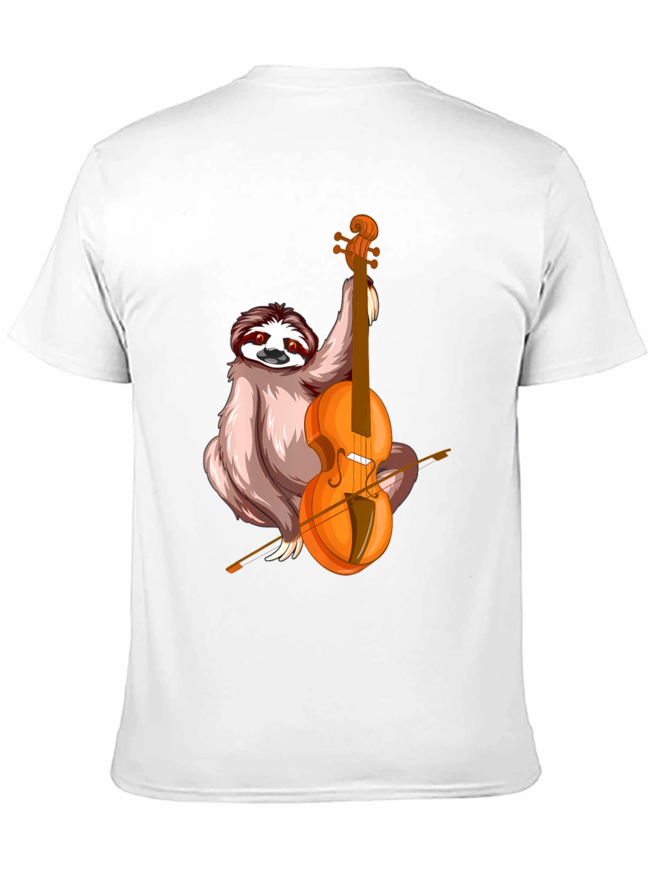 Black Sloth Playing Cello Graphic T-Shirt view 11