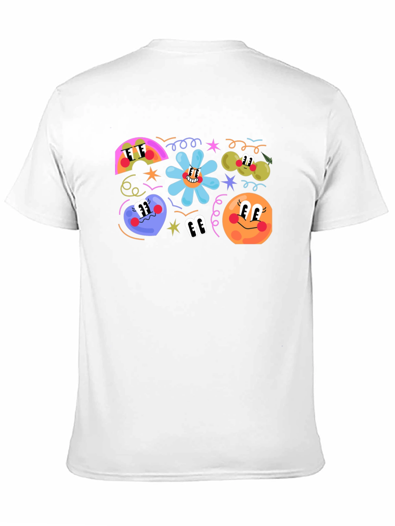 Black Retro Cartoon Print Black T-Shirt view 11