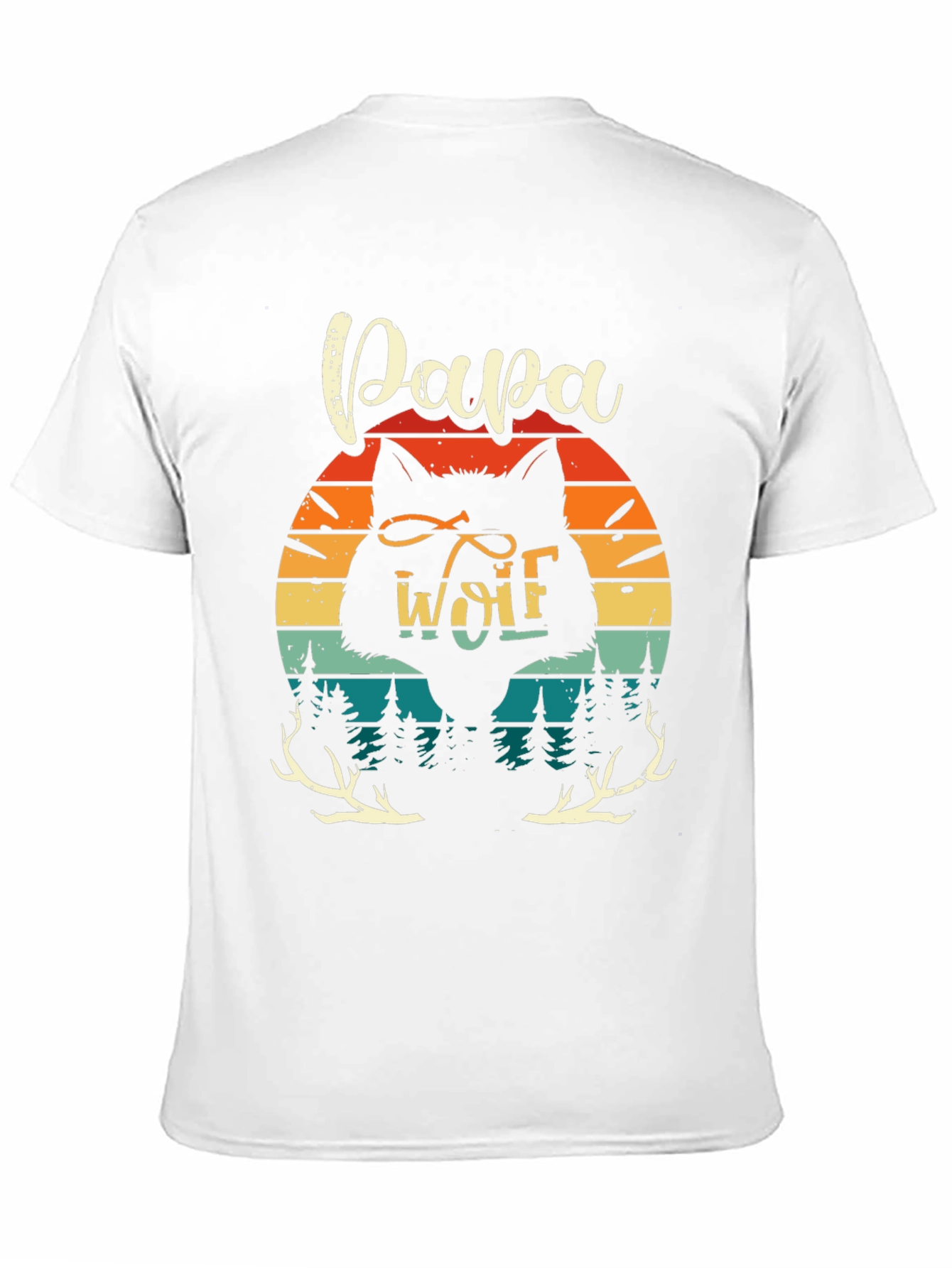 Black Papa Wolf Graphic Tee Retro Style view 11