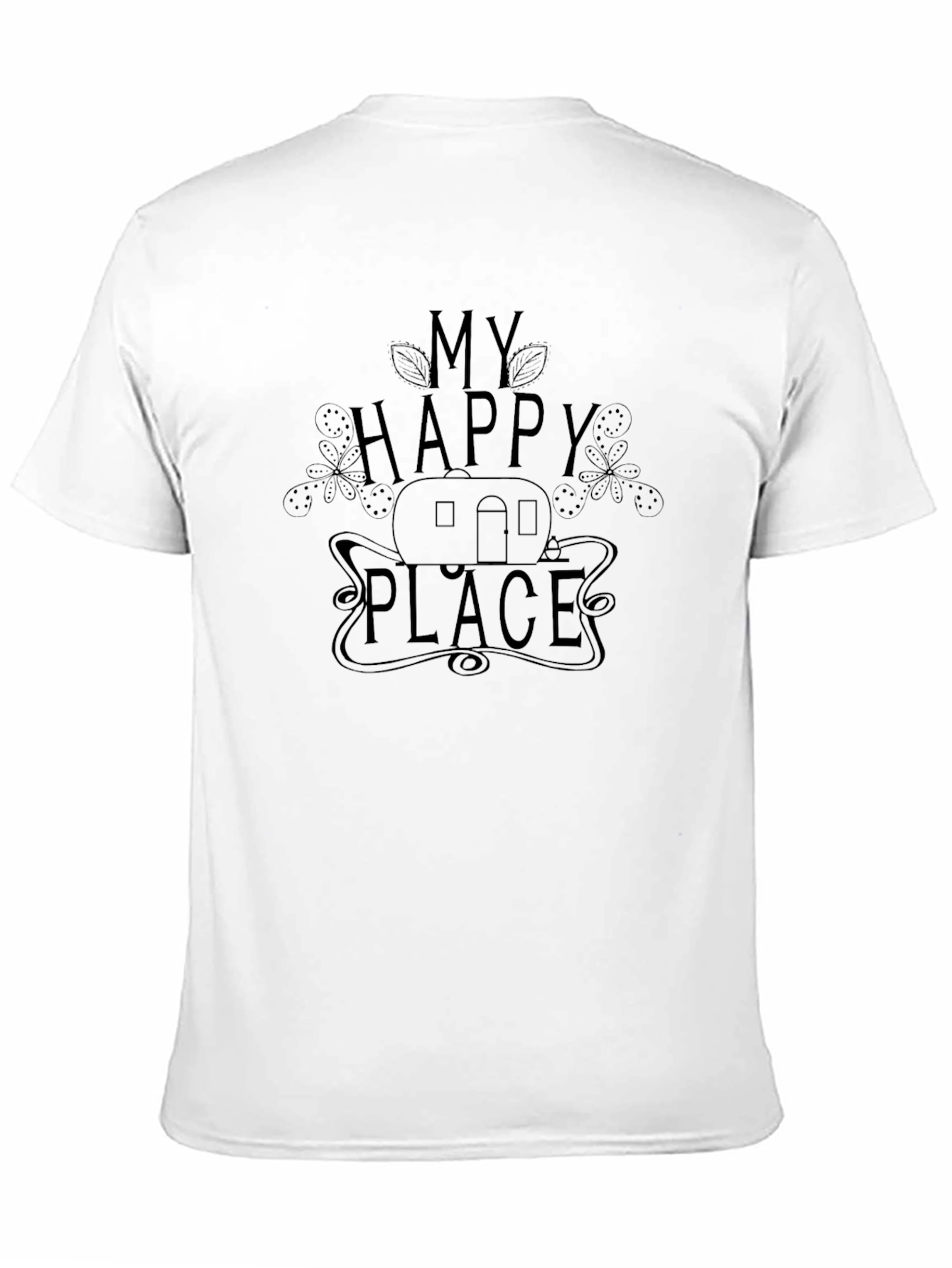 Black My Happy Place Camping T-Shirt view 11