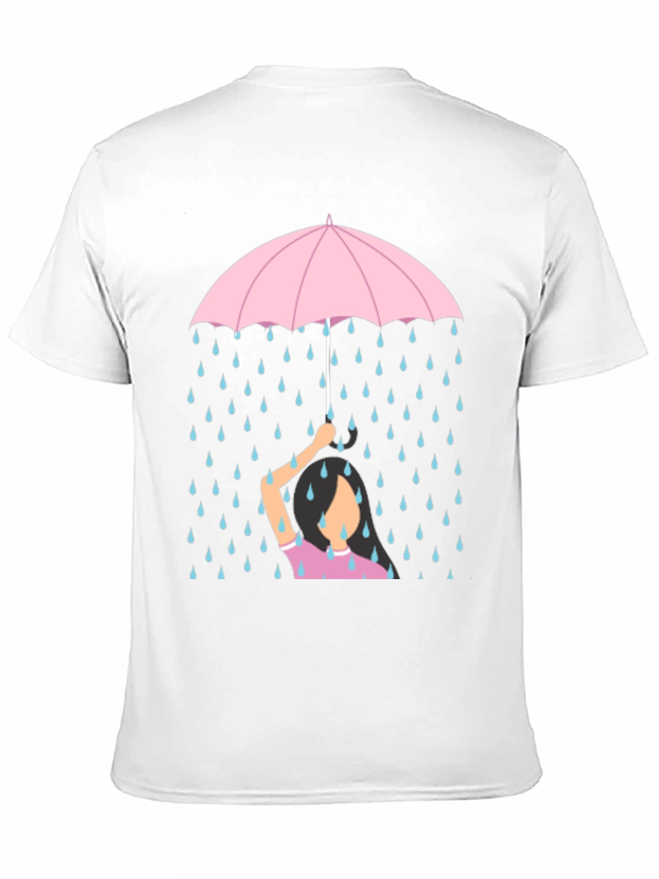 Black Rainy Day Umbrella T-Shirt - Comfort Fit Cotton Tee view 11