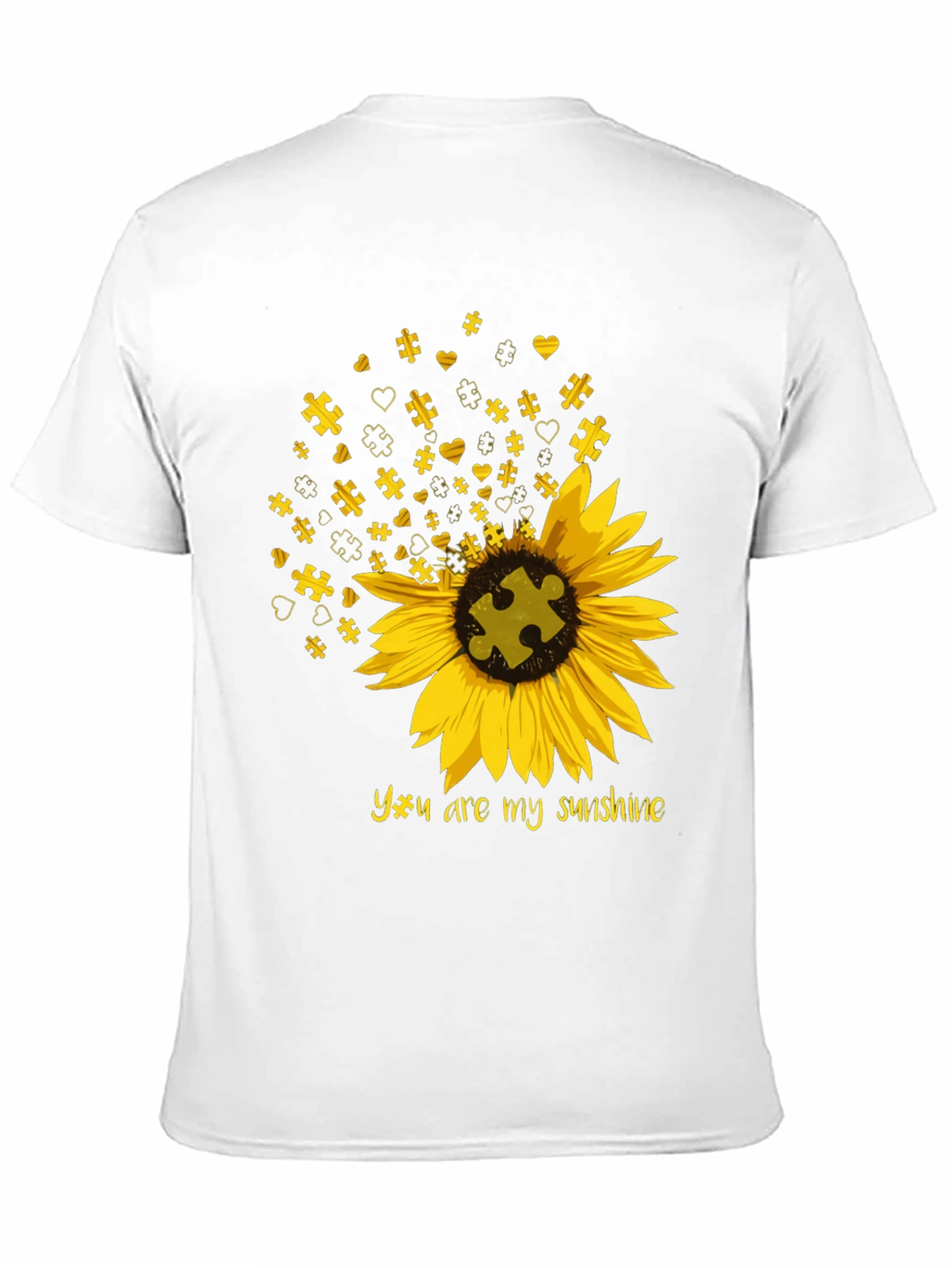 Black Autism Awareness Sunflower T-Shirt view 11