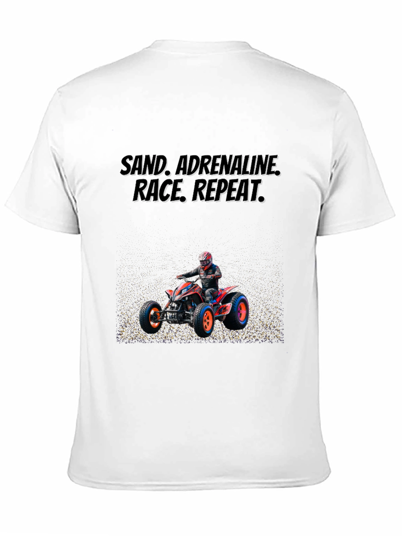 Black Sand Adrenaline ATV Rider Black Graphic Tee view 11