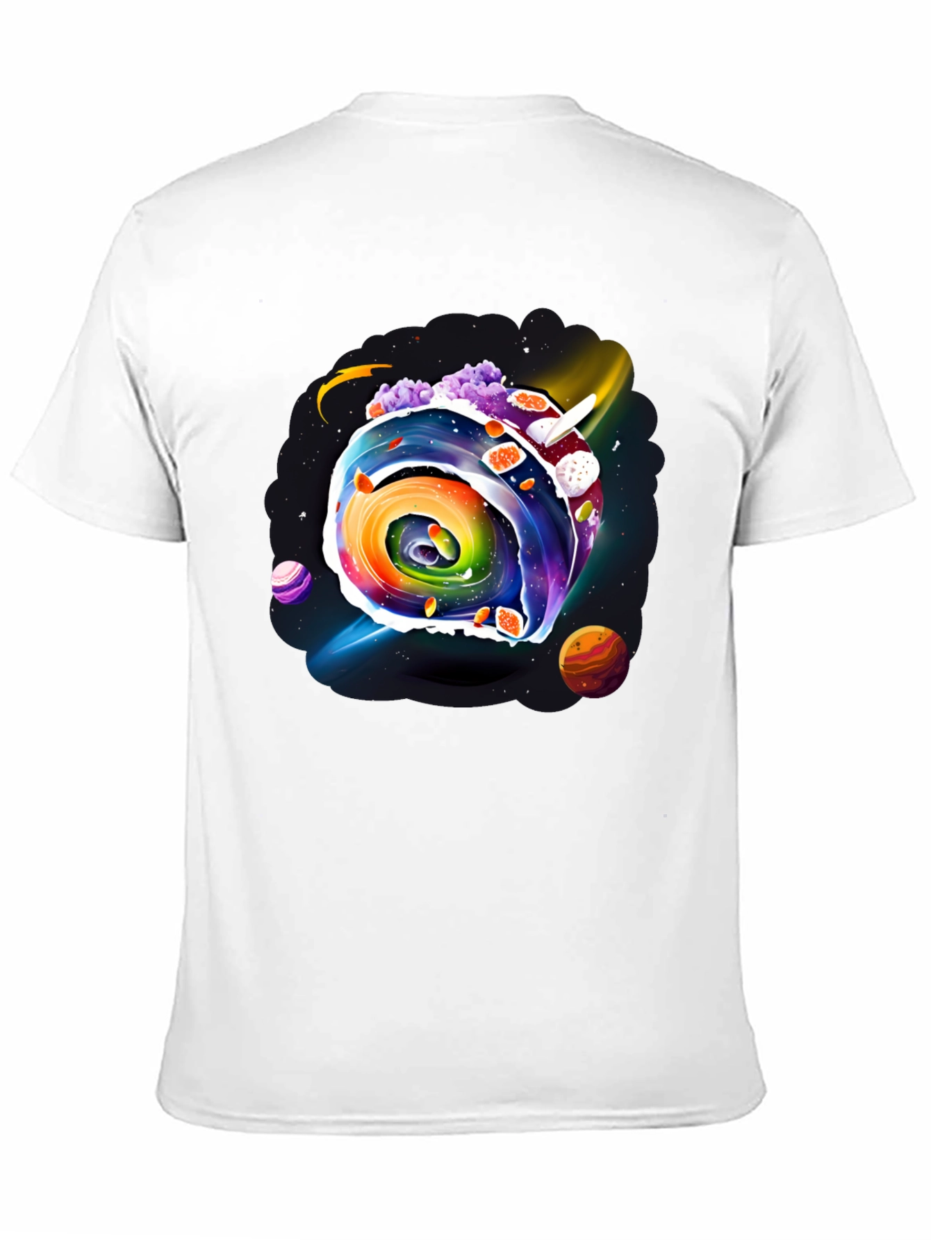 Black Colorful Galaxy Swirl Graphic Tee view 11