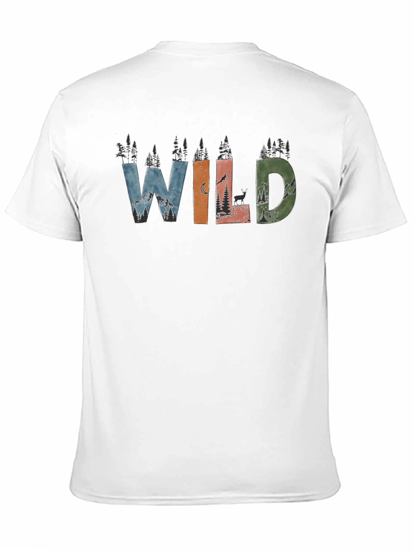 Black Wild Nature Graphic Tee - Black Cotton Blend view 11