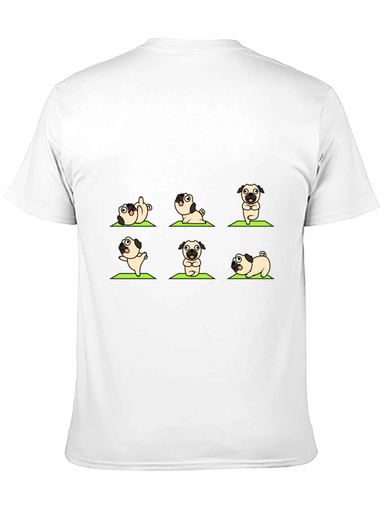 Black Yoga Pug Black Graphic T-Shirt view 11