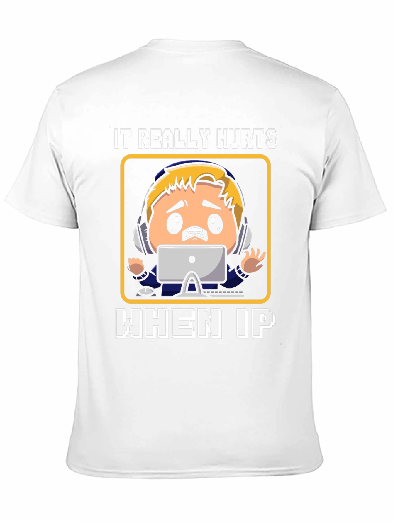 Black Gamer "IP Hurts" Black Cotton T-Shirt view 11