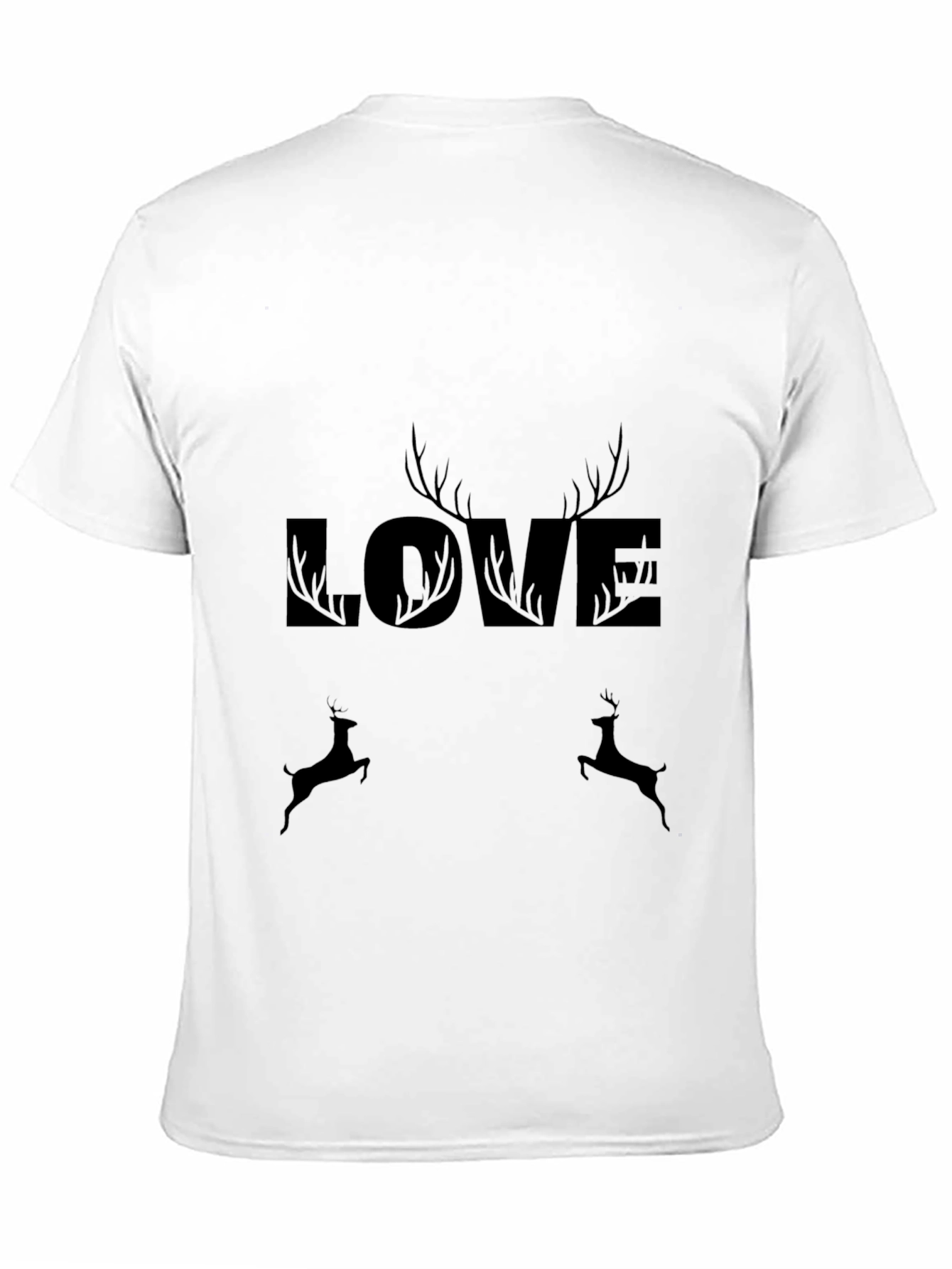 Black Love Deer Graphic Tee - Stylish Black T-Shirt view 11