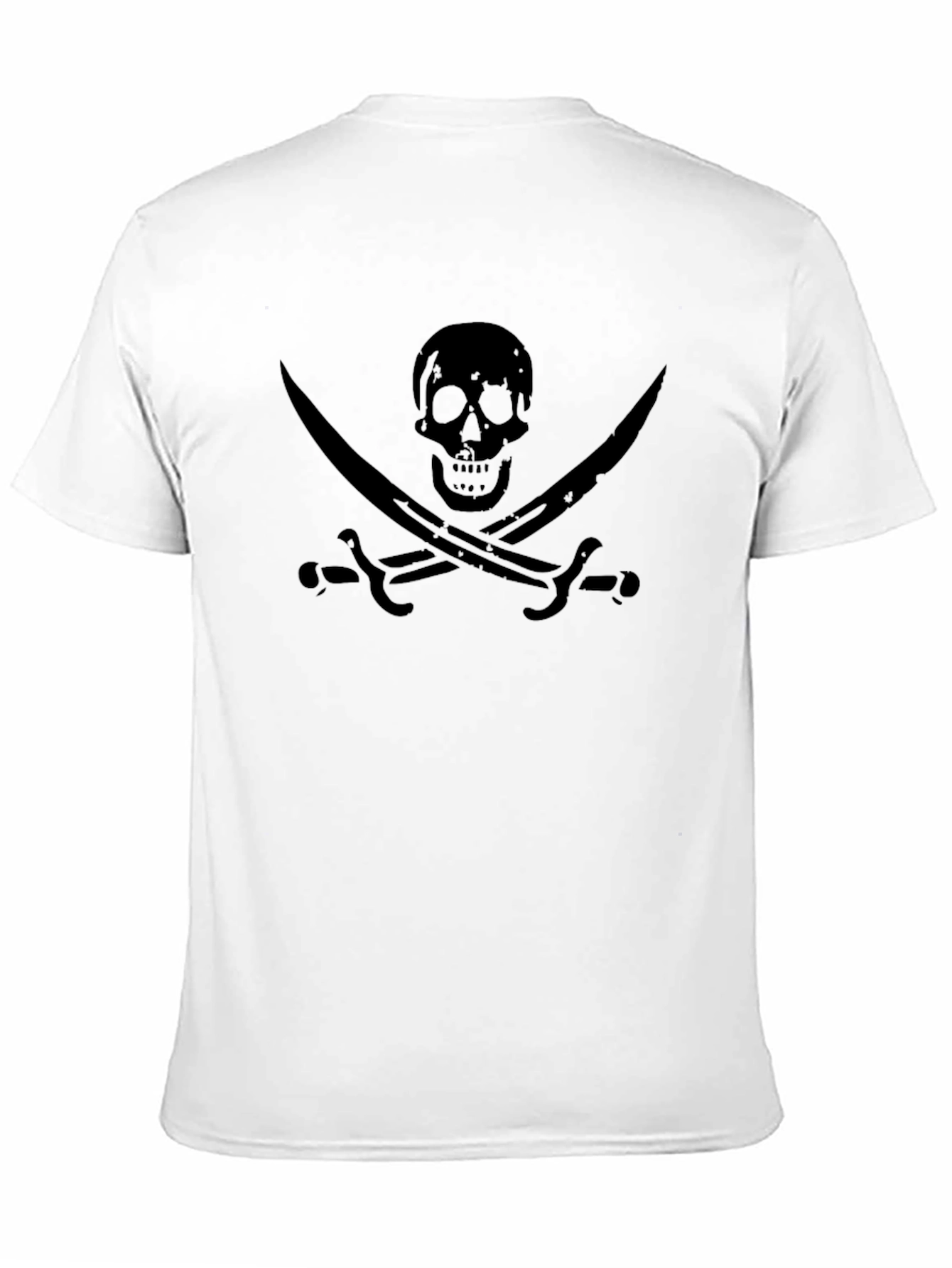 Black Pirate Skull & Swords Graphic Tee view 11