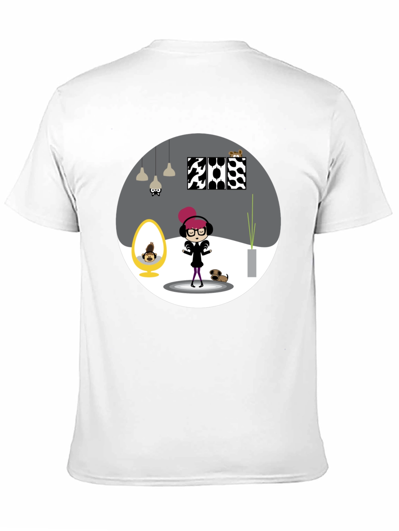 Black Cartoon Graphic Tee - Funky Room Print view 11