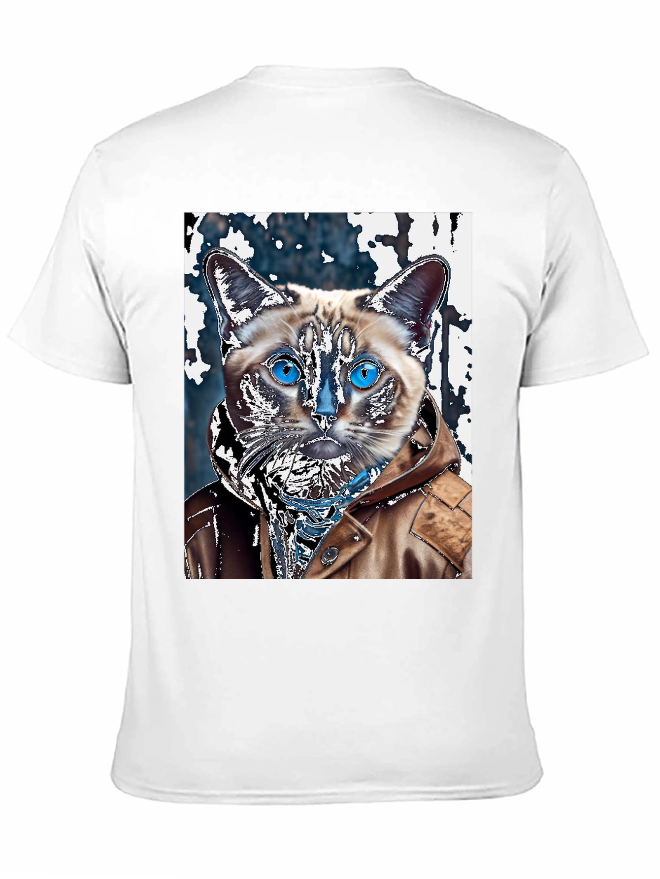 Black Cat in Jacket Graphic T-Shirt view 11