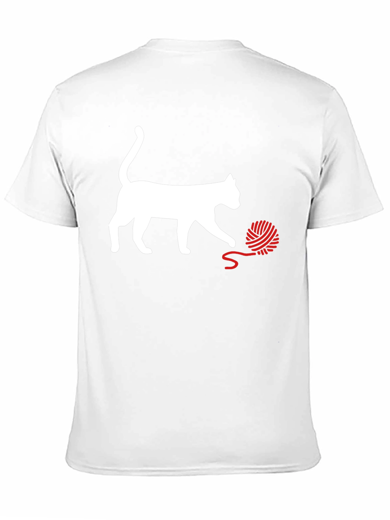 Black Cat & Yarn Ball Graphic T-Shirt - Fun & Playful! view 11