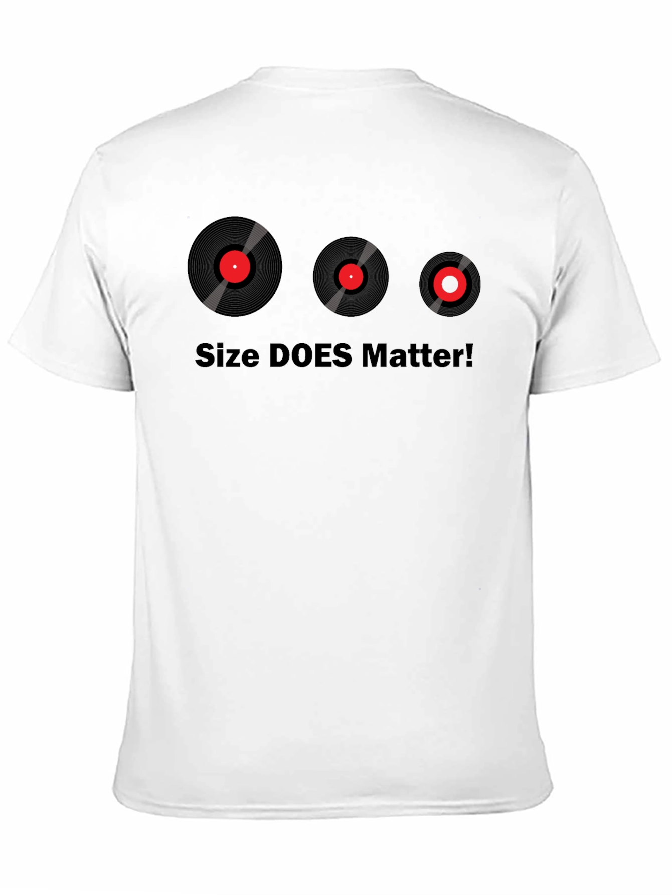 Black Size DOES Matter T-Shirt - Vinyl Record Design view 11