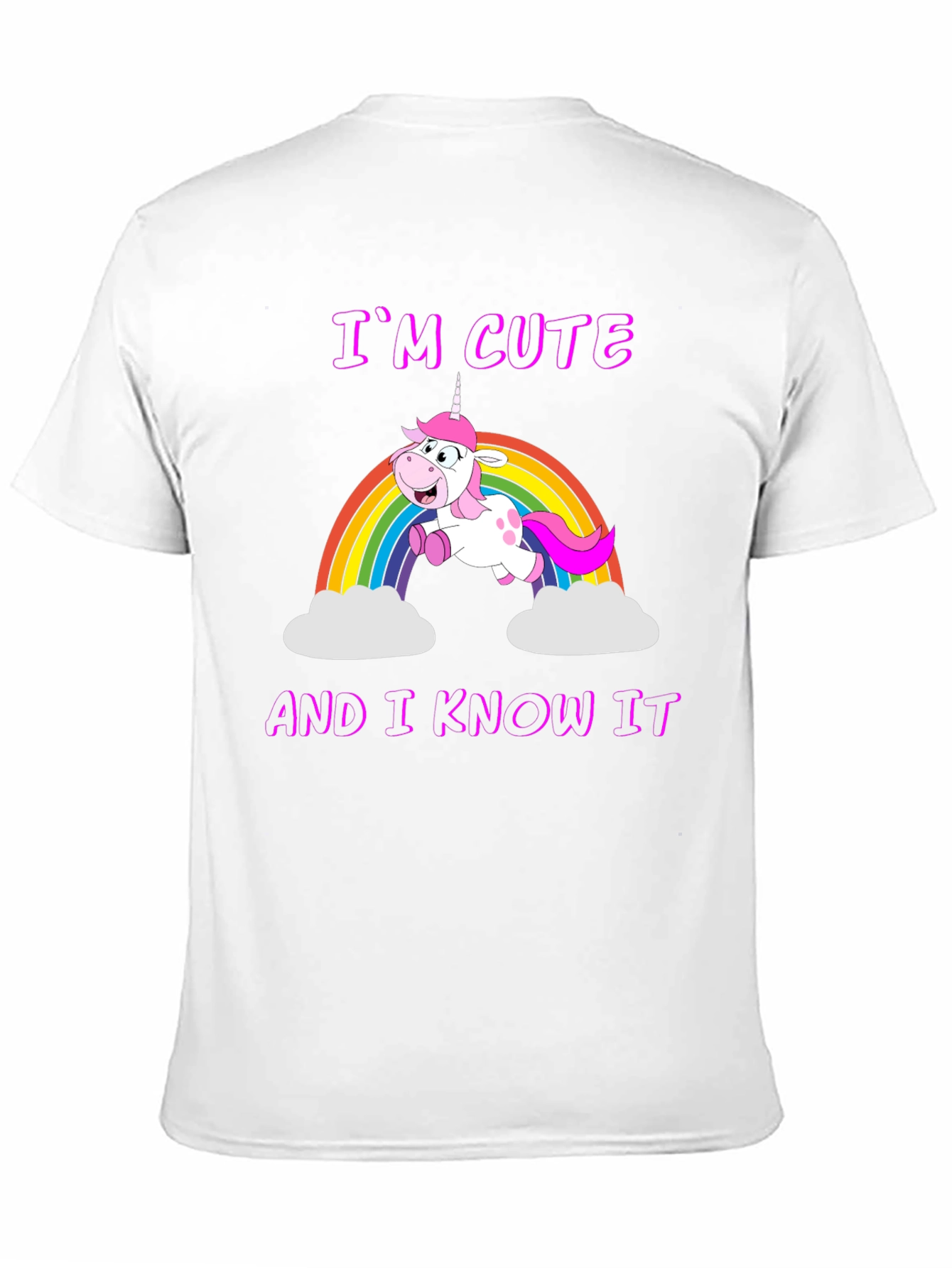 Black Cute Unicorn Rainbow Graphic T-Shirt view 11