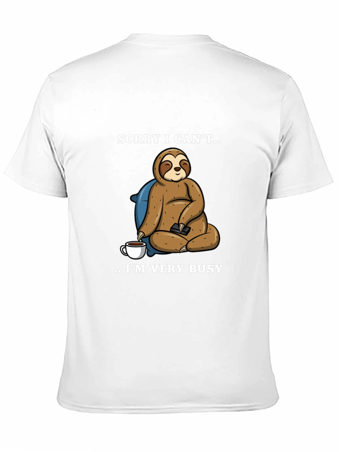 Black Sorry I Can't Sloth T-Shirt - Very Busy view 11