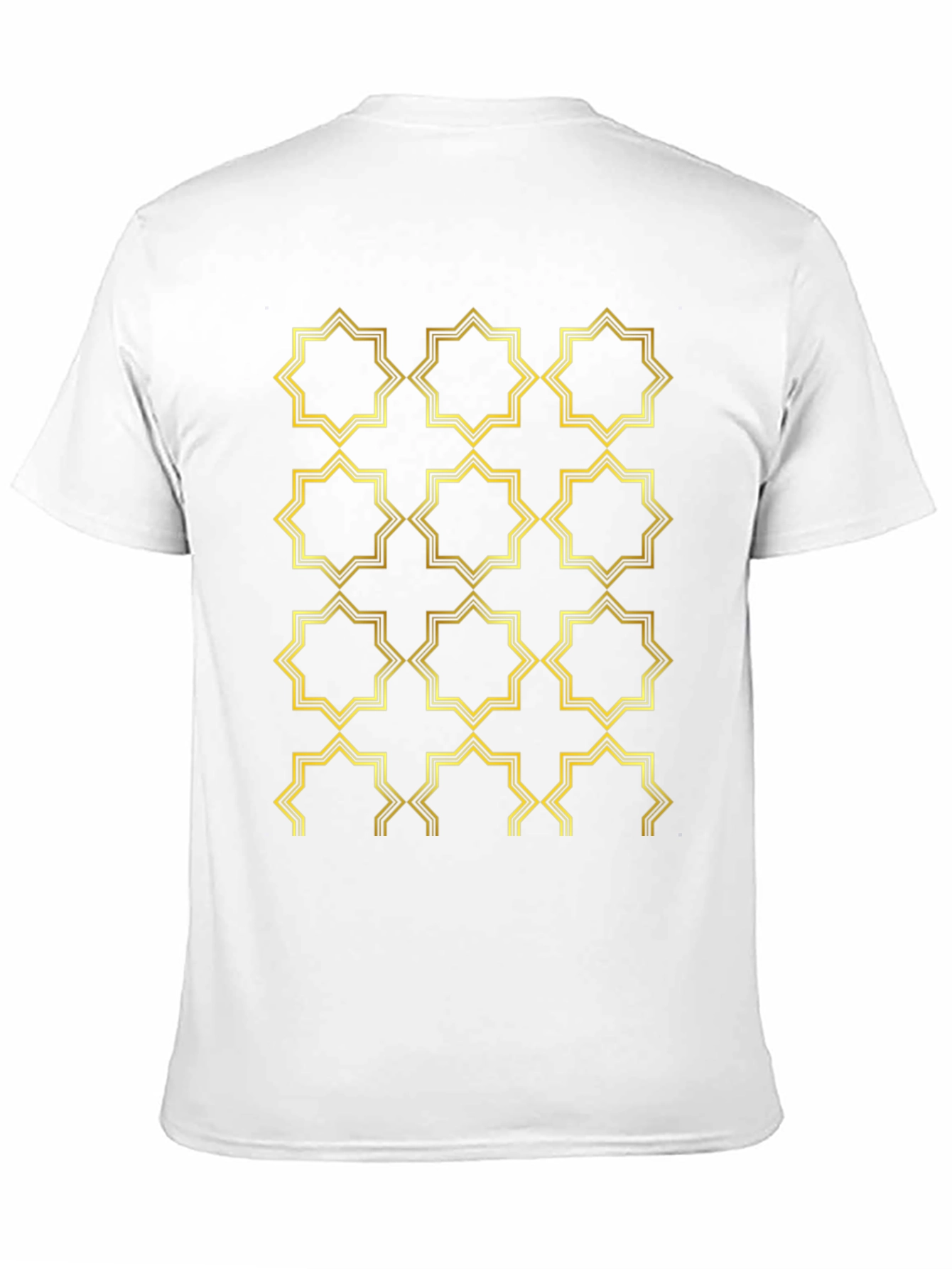 Black Geometric Gold Pattern Black T-Shirt view 11