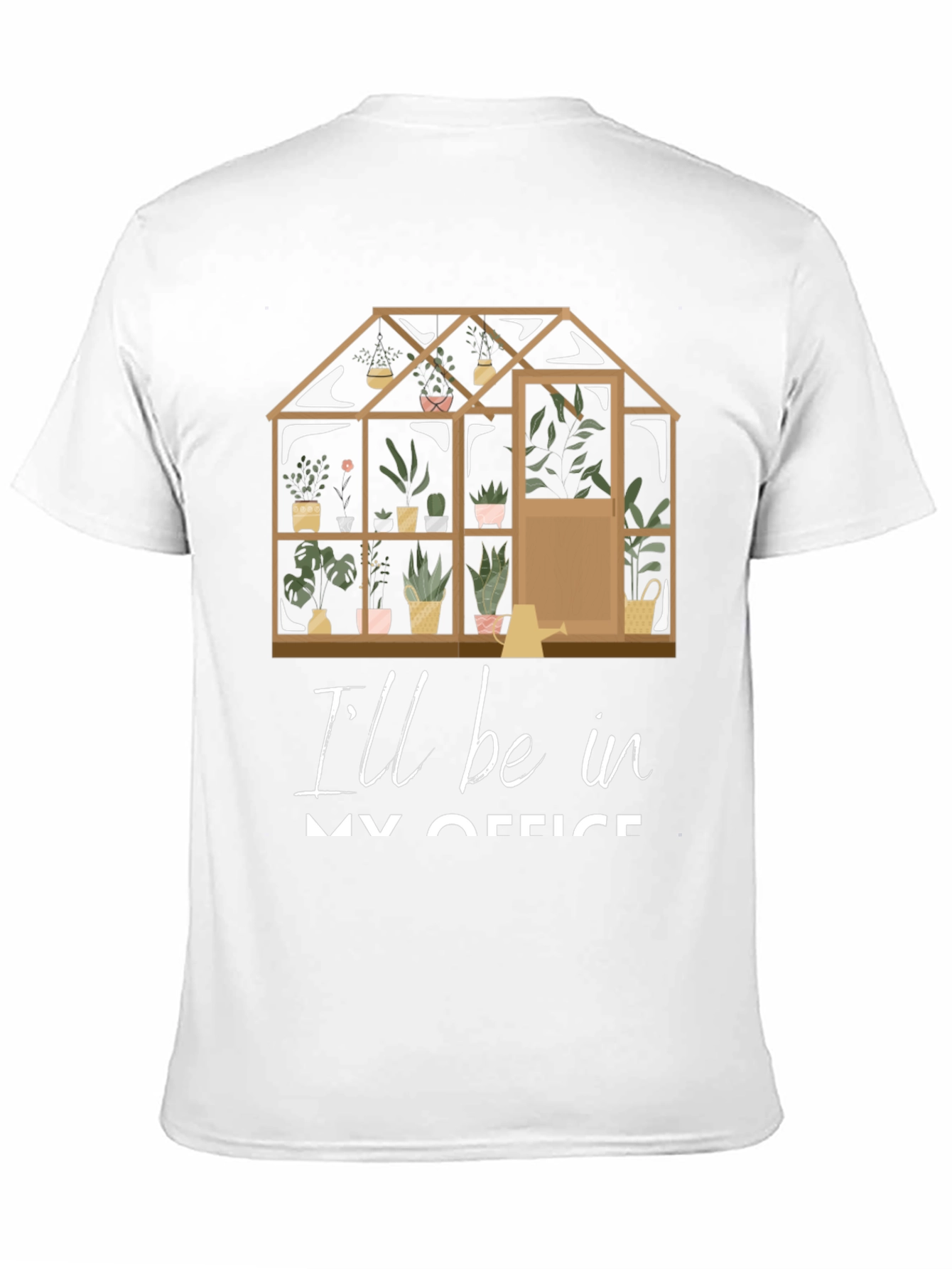 Black Gardener's Office T-Shirt: Greenhouse Design view 11