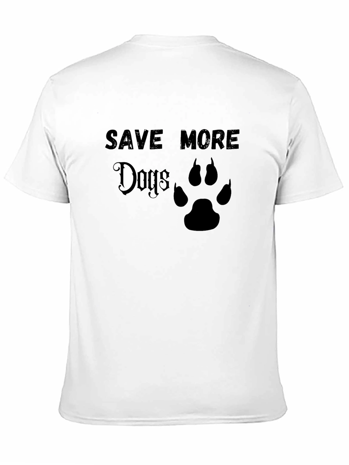 Save More Dogs T-Shirt - Paw Print Design - 11