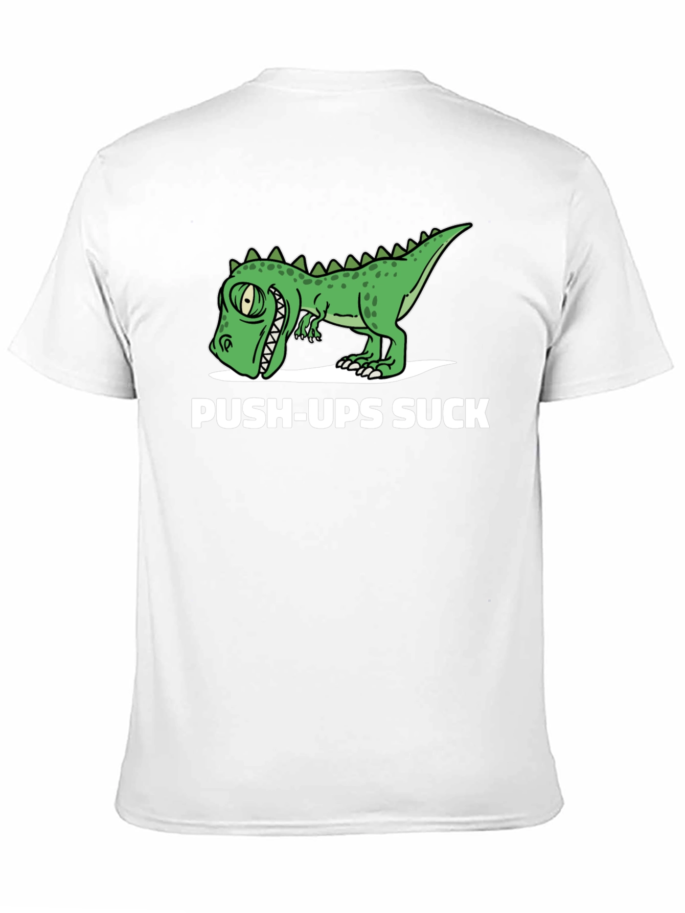 Black Funny Dinosaur Push-Ups Suck Graphic T-Shirt view 11