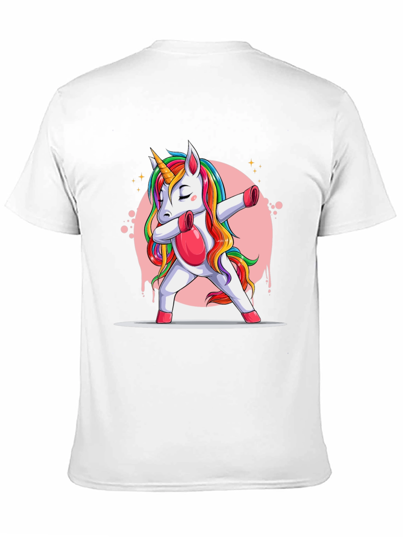 Black Dabbing Unicorn T-Shirt - Rainbow Mane Graphic Tee view 11