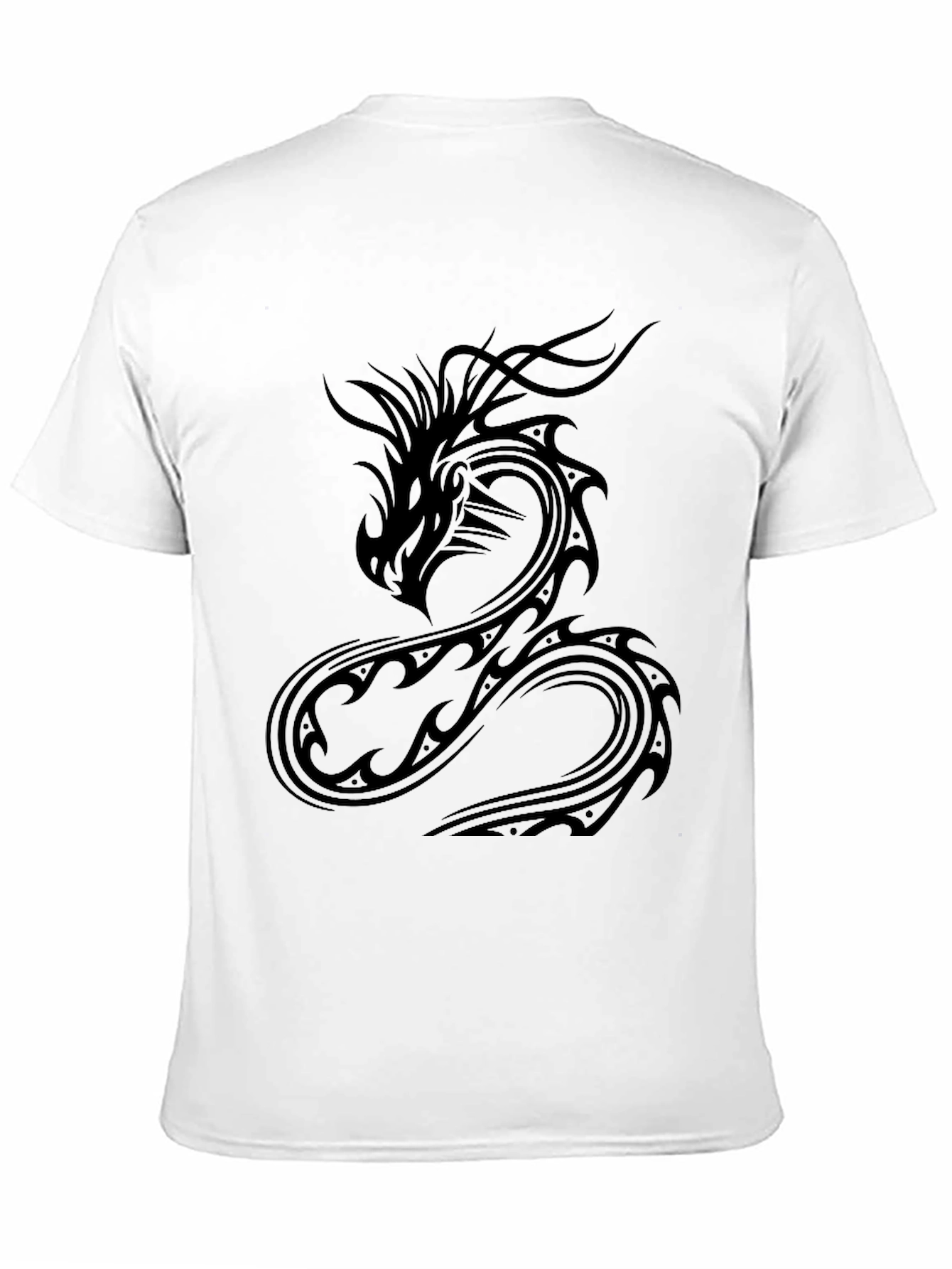 Black Dragon Graphic Tee - Black Cotton Casual Wear view 11