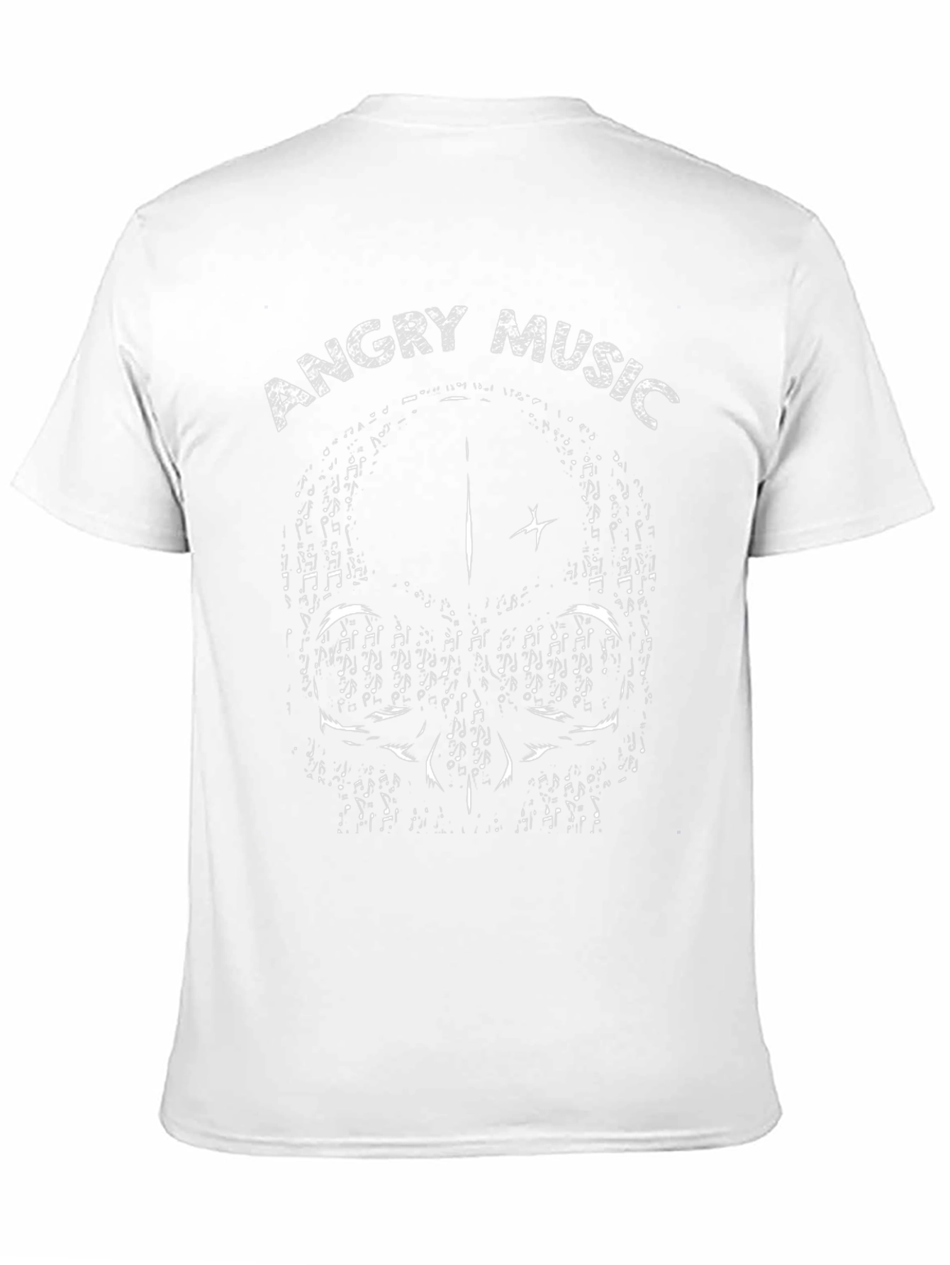 Black Angry Music Skull Graphic T-Shirt view 11