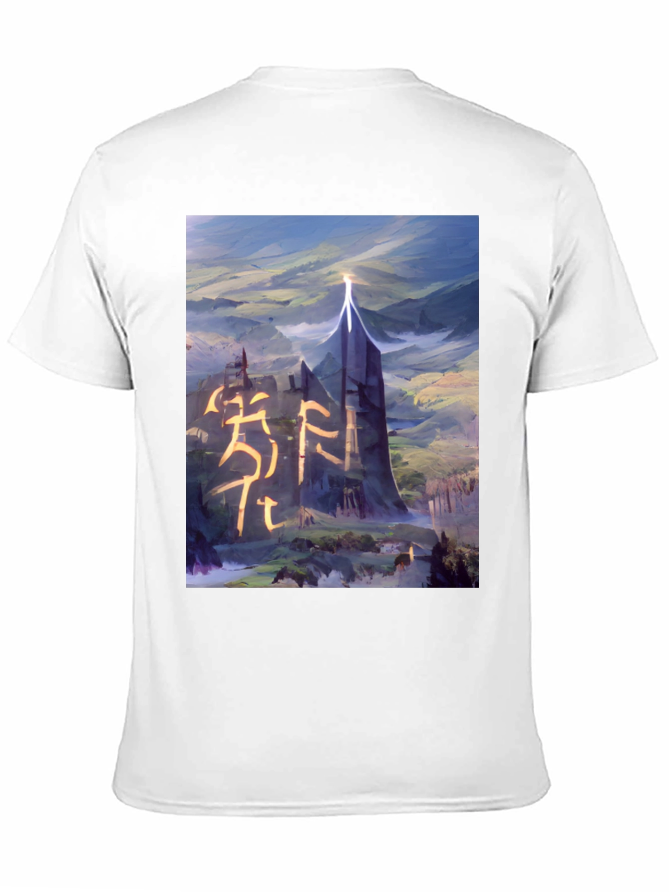 Black Fantasy Landscape Graphic Tee - Black T-Shirt view 11