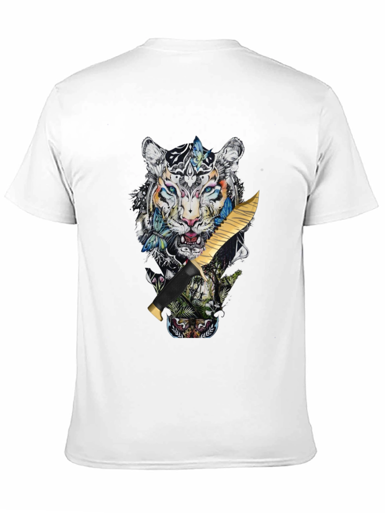 Black Tiger Graphic Print Black T-Shirt view 11