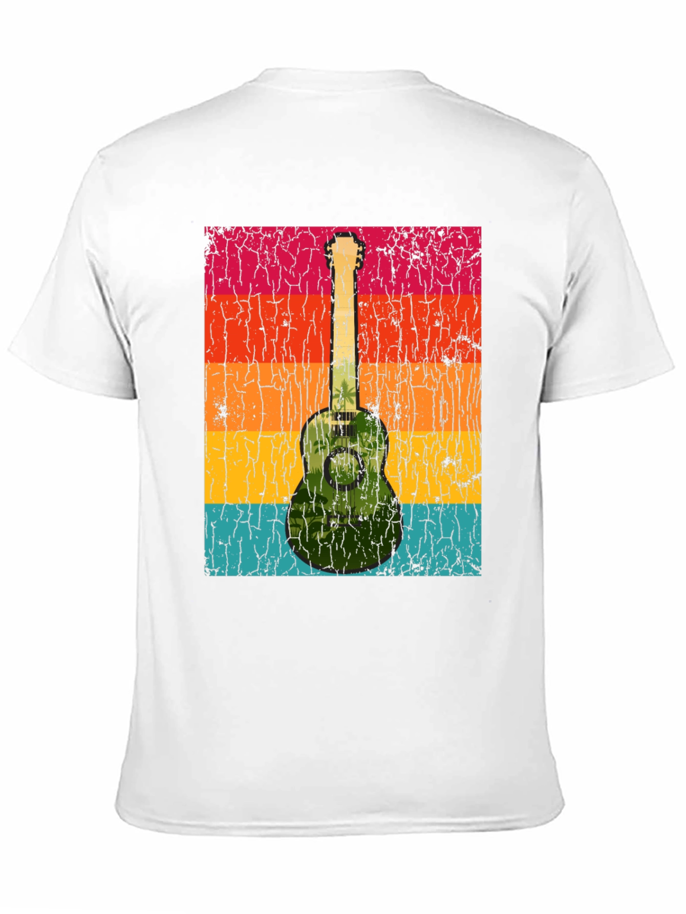 Black Retro Guitar T-Shirt - Tropical Vibes view 11