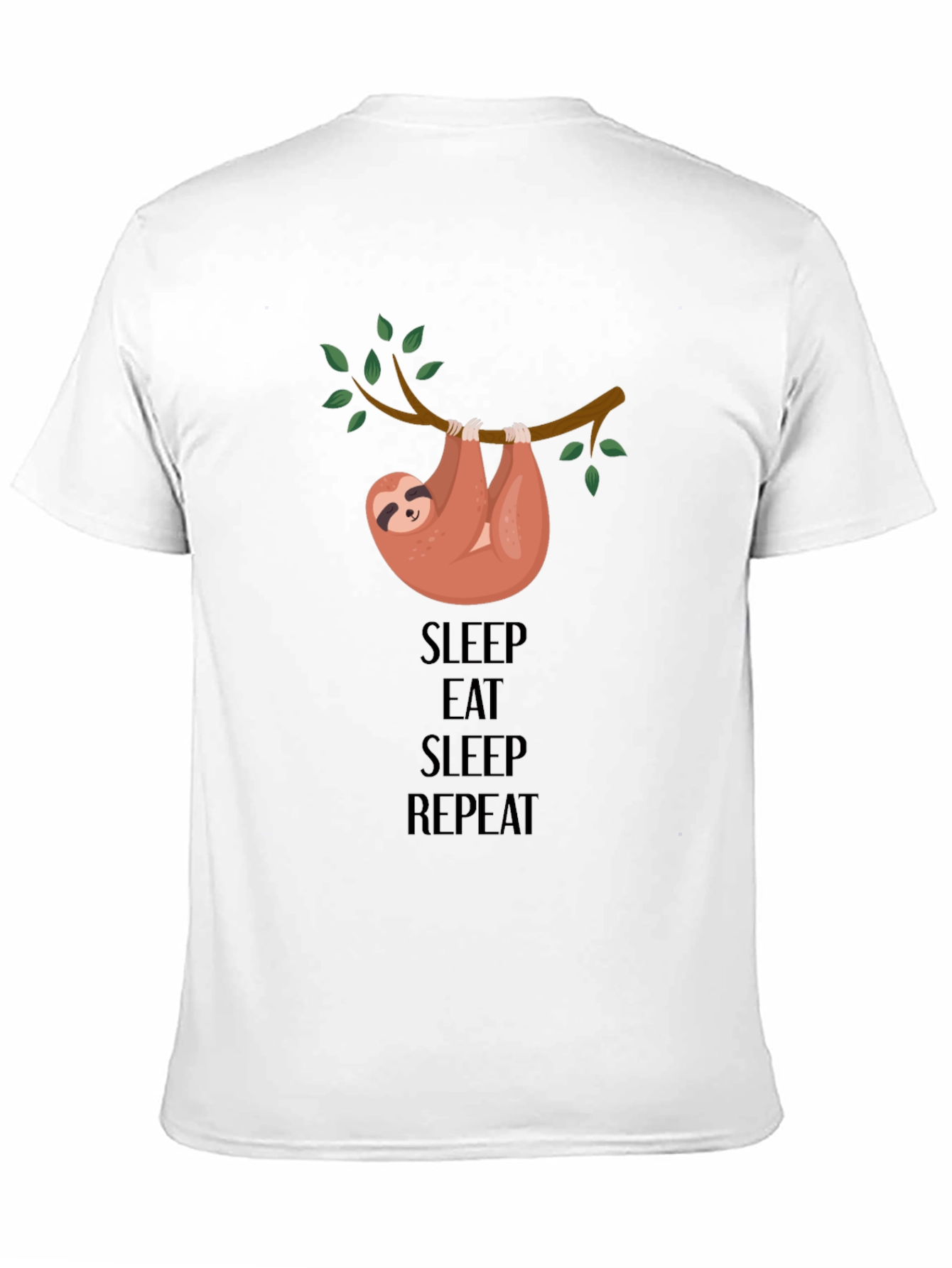 Black Sleep Eat Repeat Sloth Graphic Tee view 11