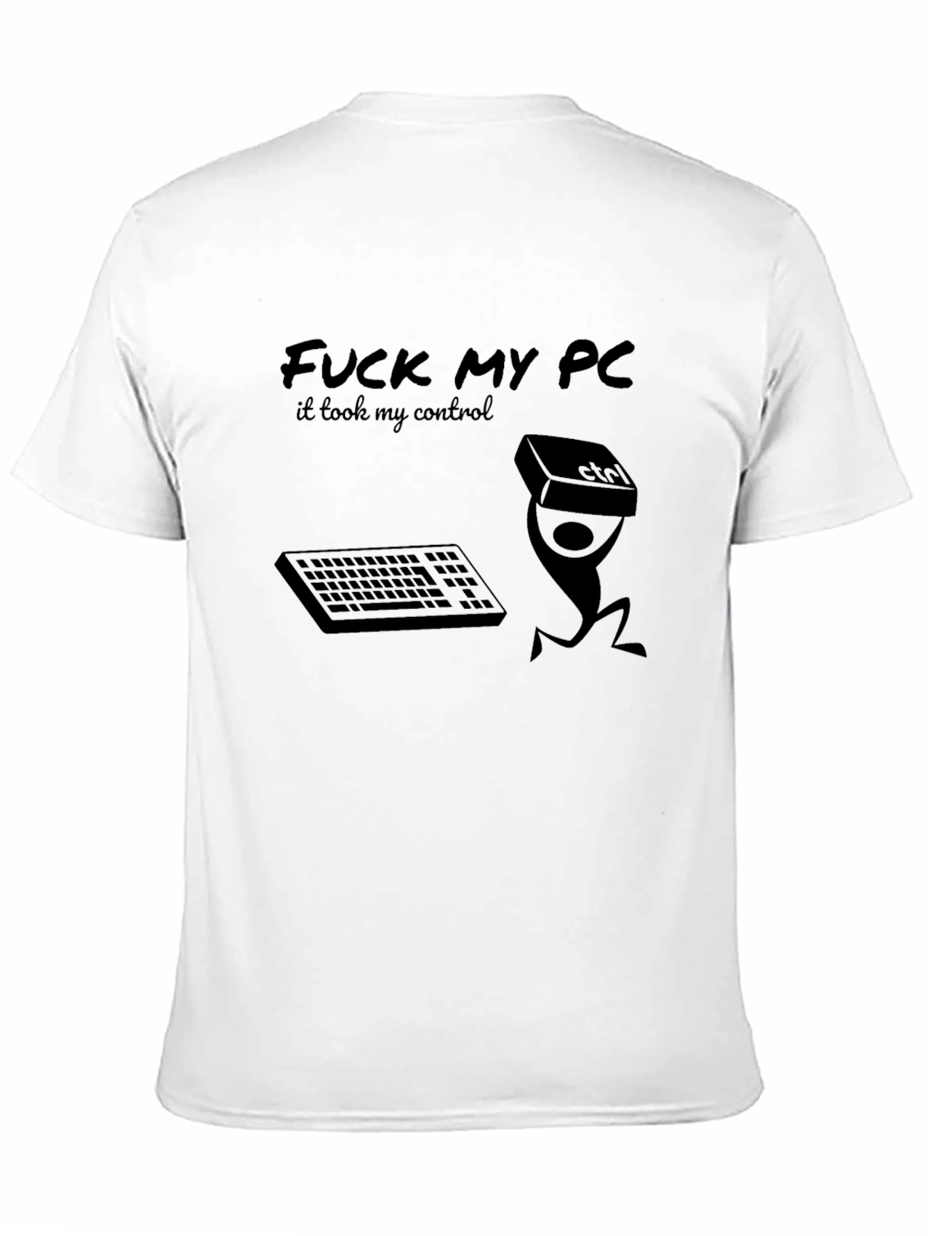 Black Funny PC Gamer T-Shirt - Control Freak Design view 11