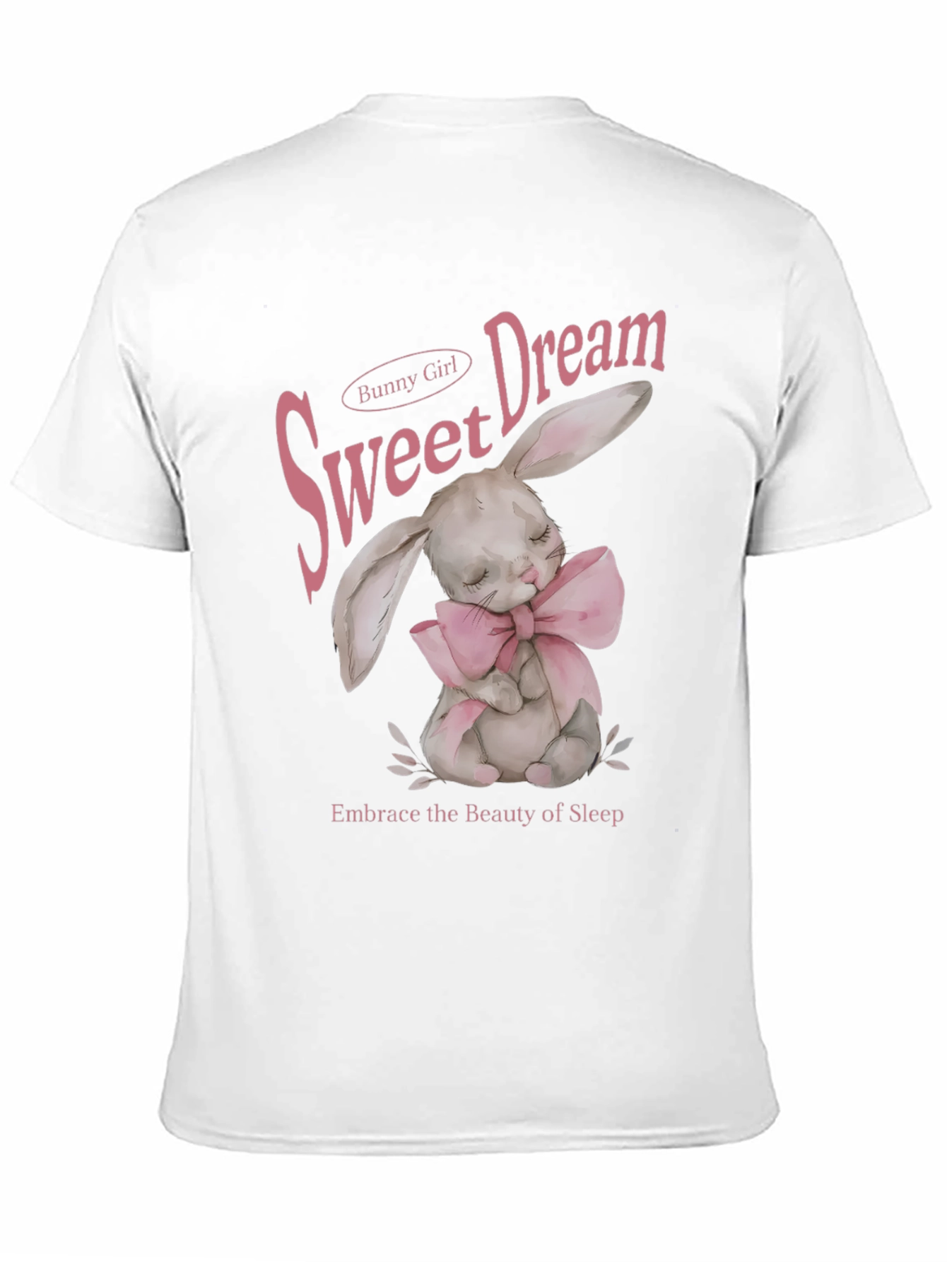 Black Sweet Dream Bunny Girl Black Graphic T-Shirt view 11