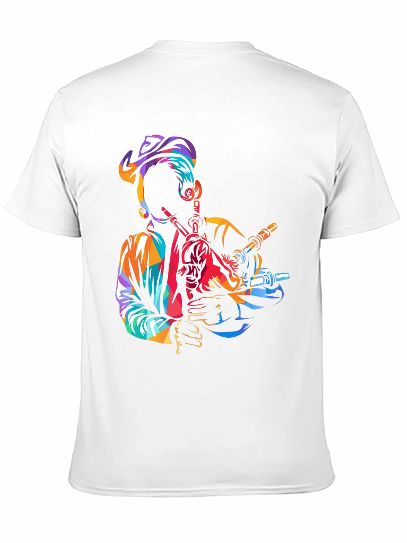 Black Bagpiper Graphic Tee - Black Cotton T-Shirt view 11