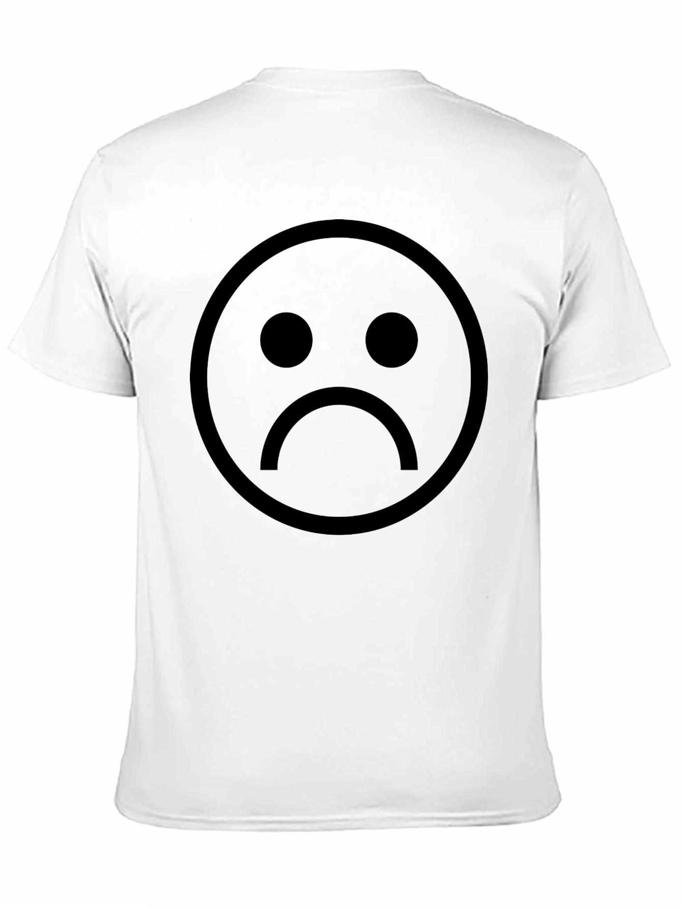 Black Sad Face Graphic Black T-Shirt - Unisex Casual Wear view 11