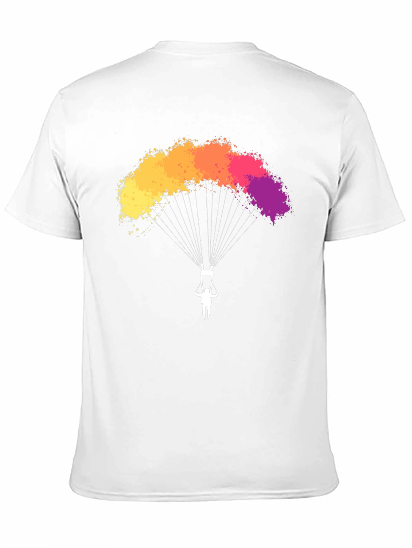 Black Parachute T-Shirt - Vibrant Colorful Design view 11