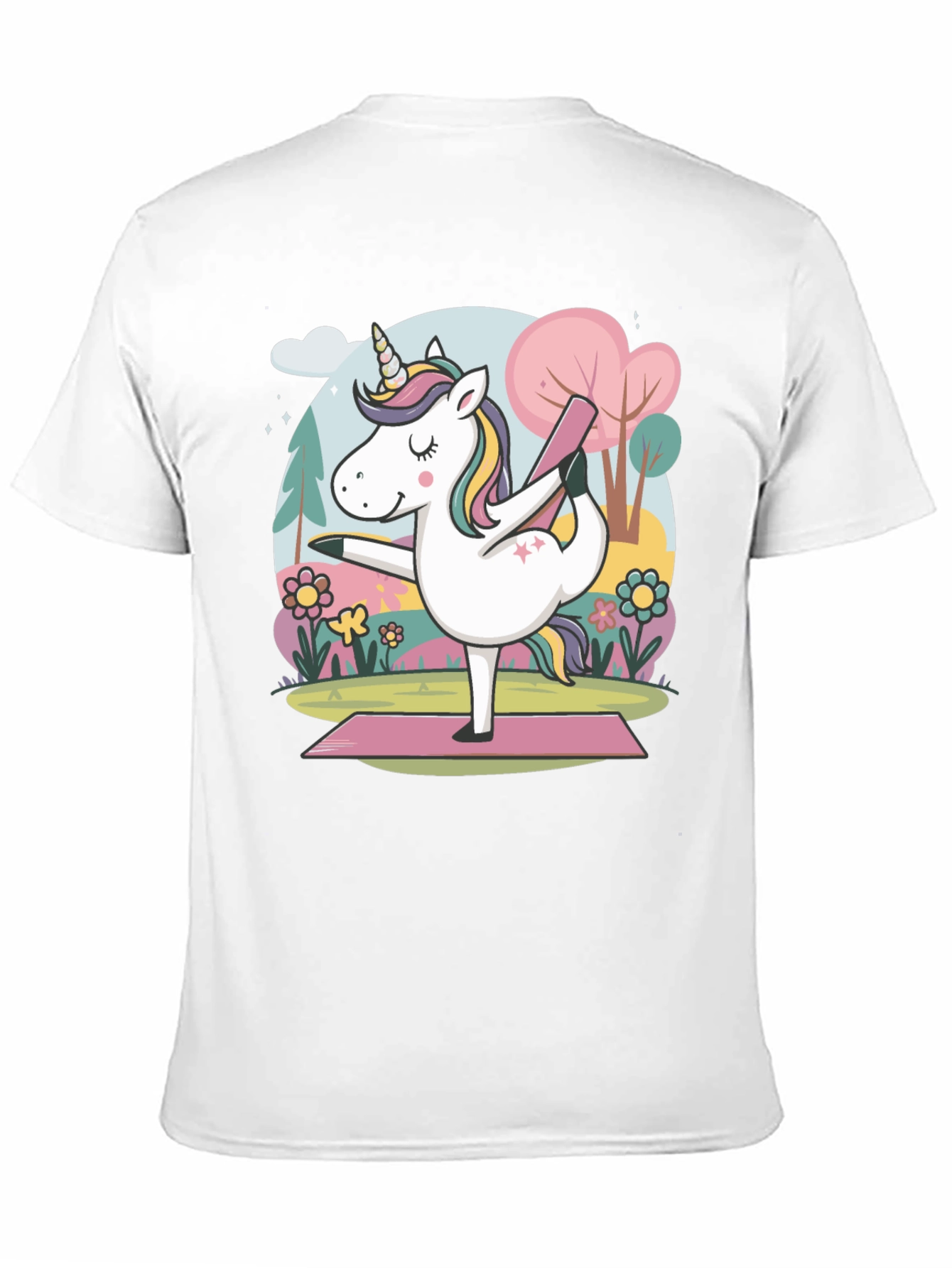 Black Unicorn Yoga T-Shirt - Relaxed Fit Cotton Tee view 11