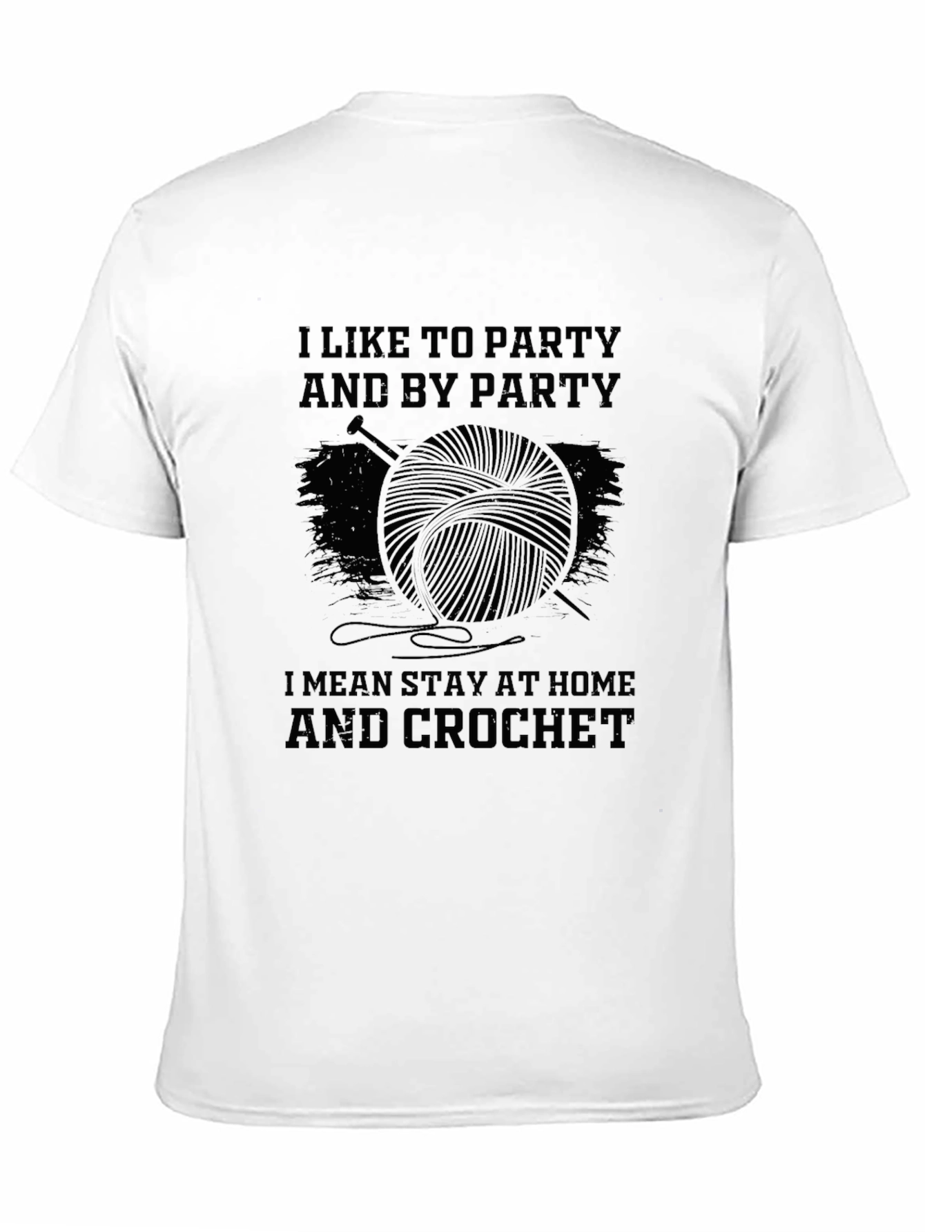 Black Crochet Party Funny Graphic T-Shirt view 11