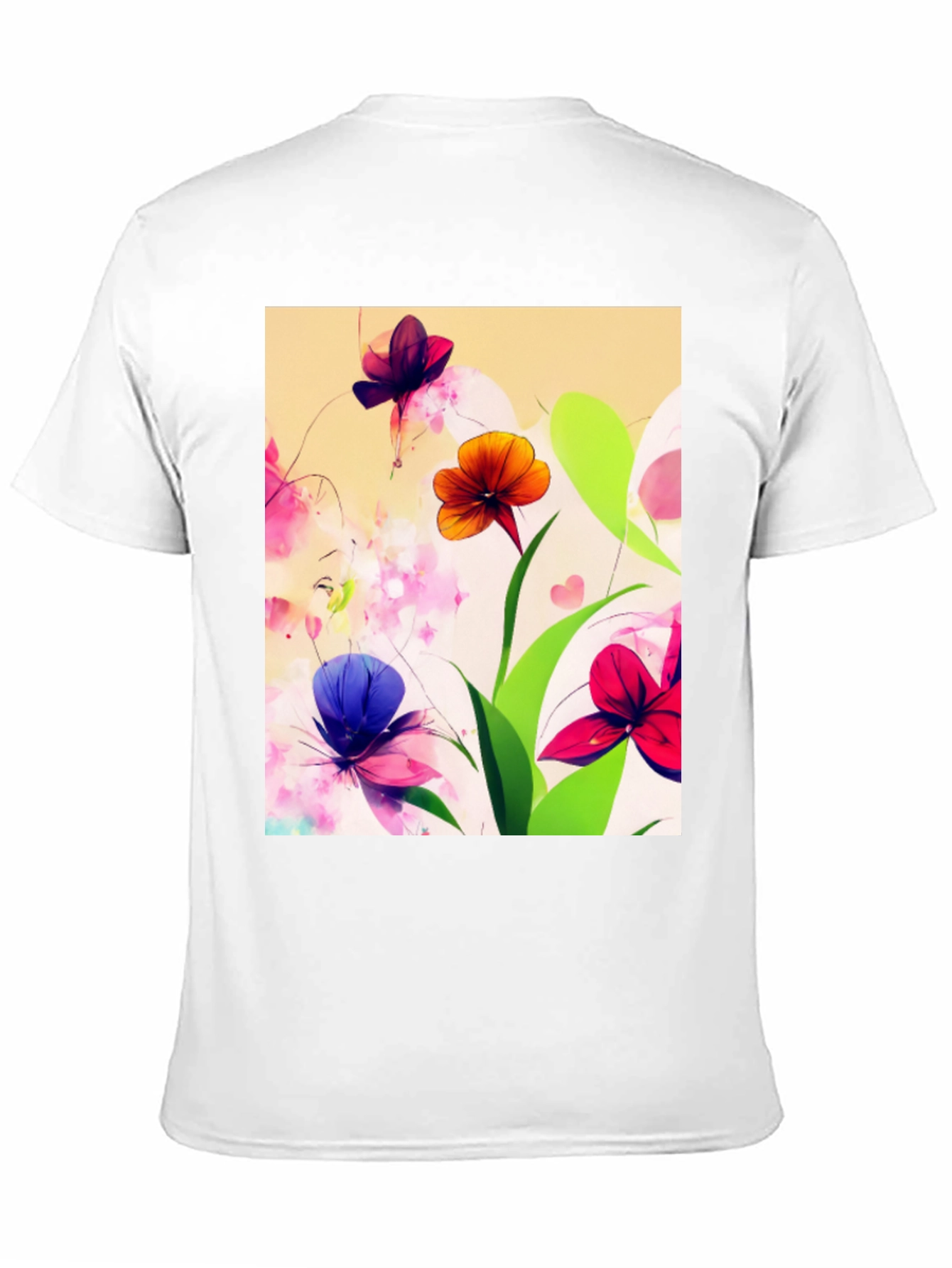 Black Floral Print Black T-Shirt view 11