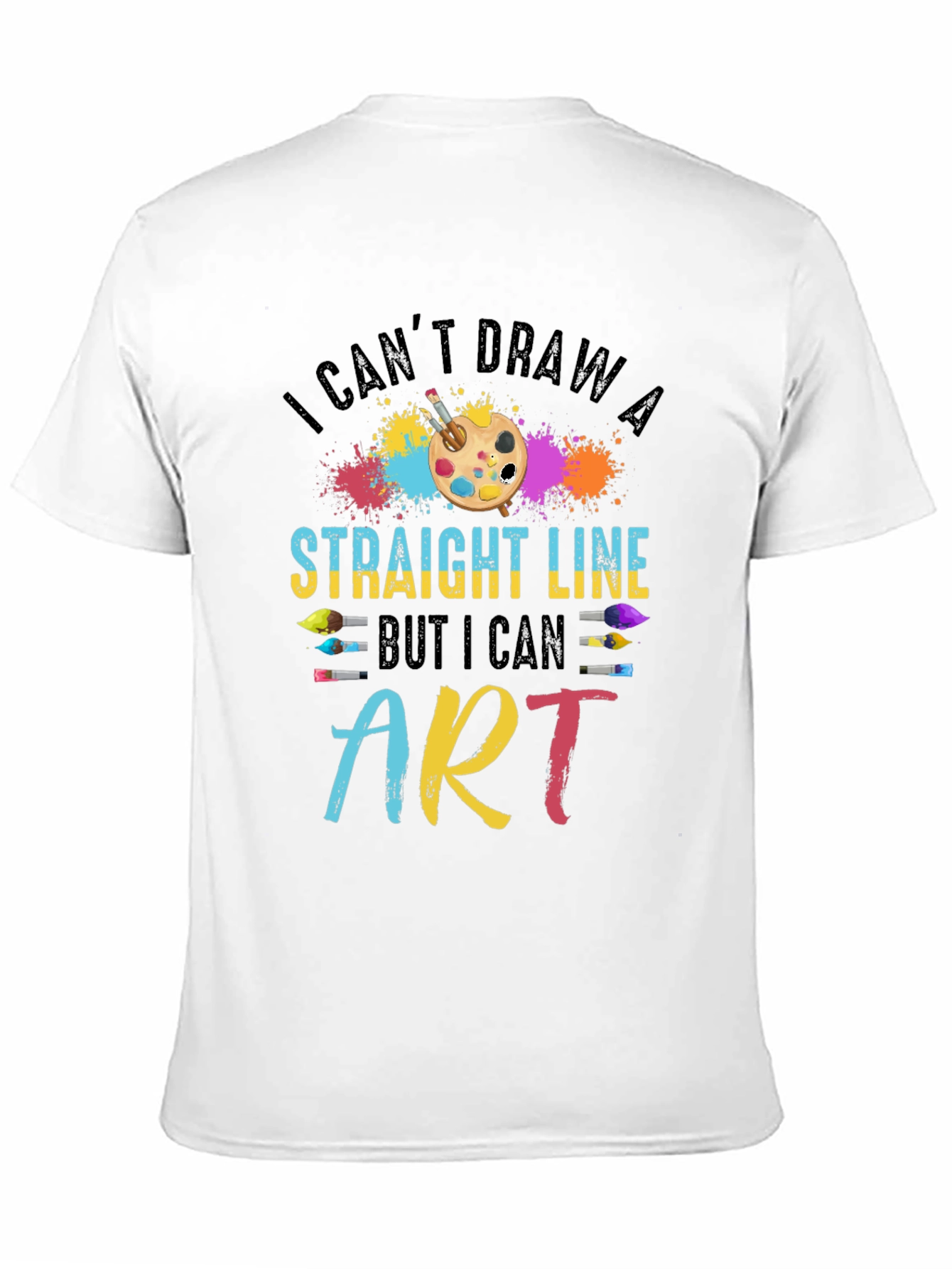 Black Artistic T-Shirt - I Can't Draw a Straight Line view 11