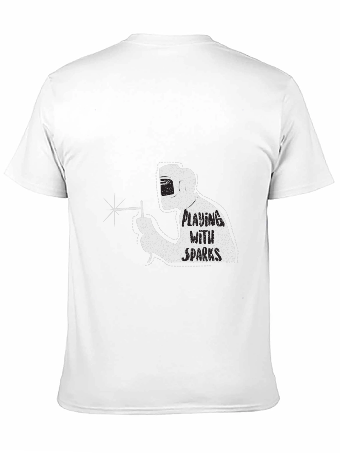 Black Welding Humor T-Shirt - Playing with Sparks view 11
