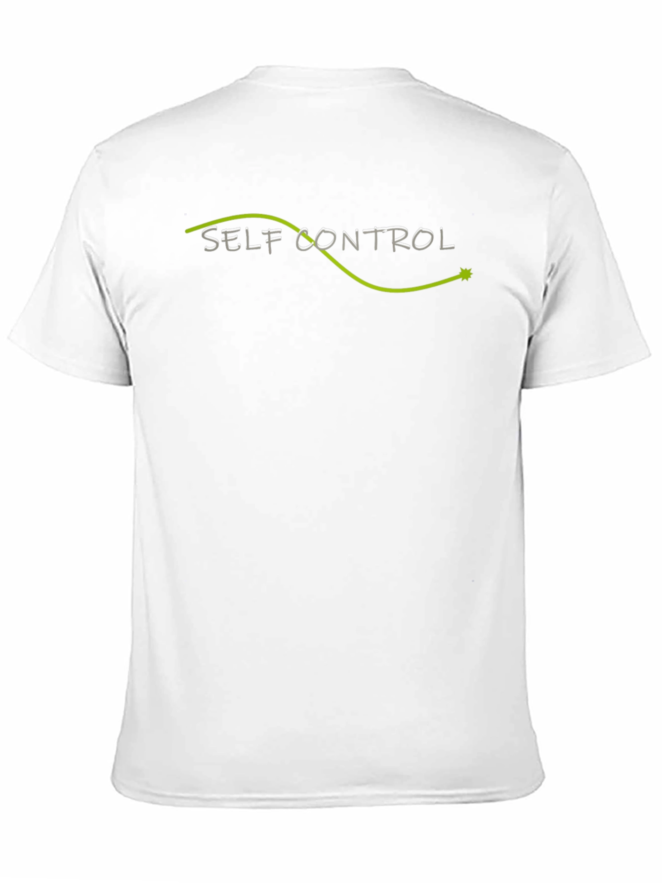 Black Self Control Graphic T-Shirt, Black Crew Neck Tee view 11