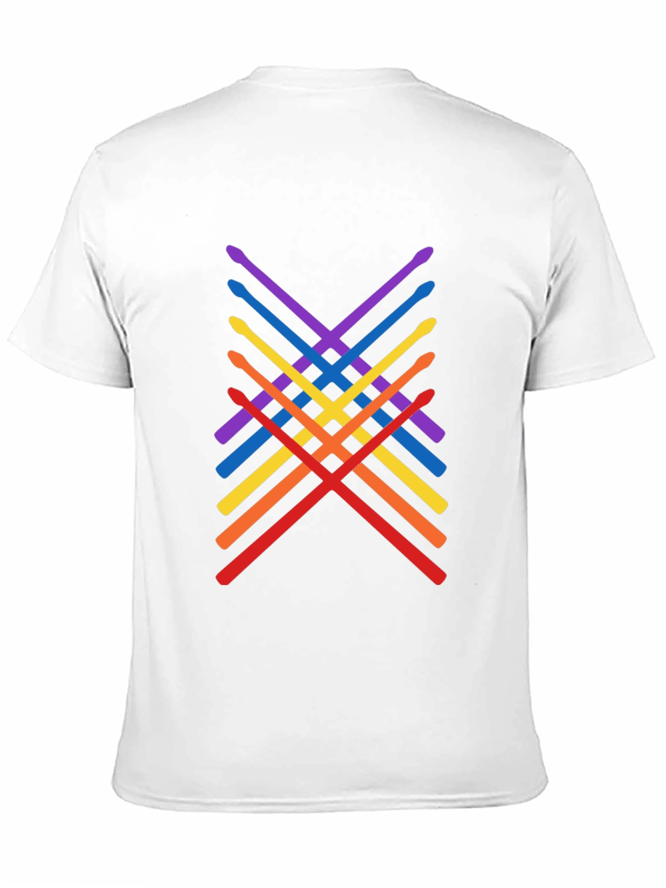 Black Rainbow Drumsticks Graphic Tee - Music Lover Shirt view 11
